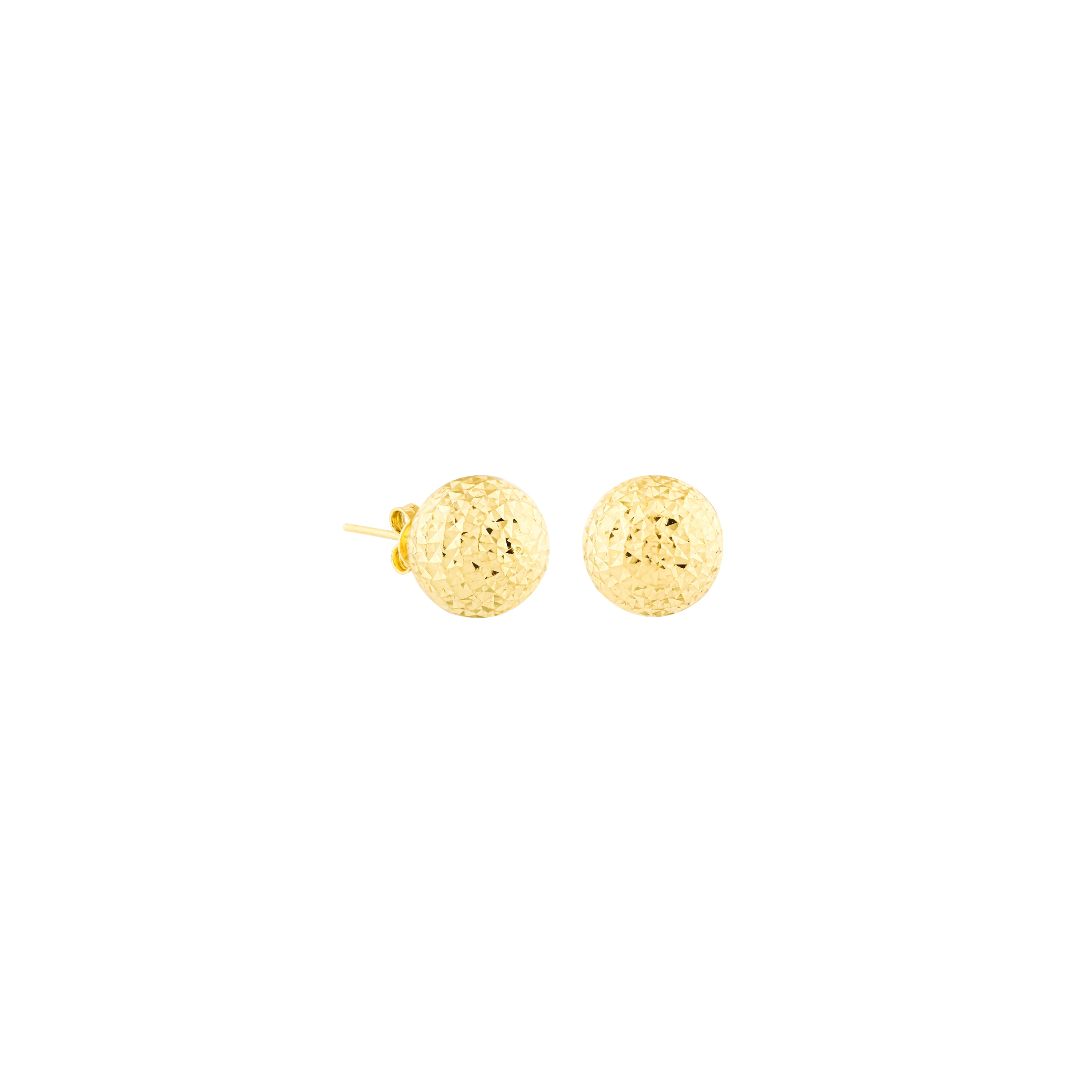 Solaire Ball Sparkle Gold Stud Earrings