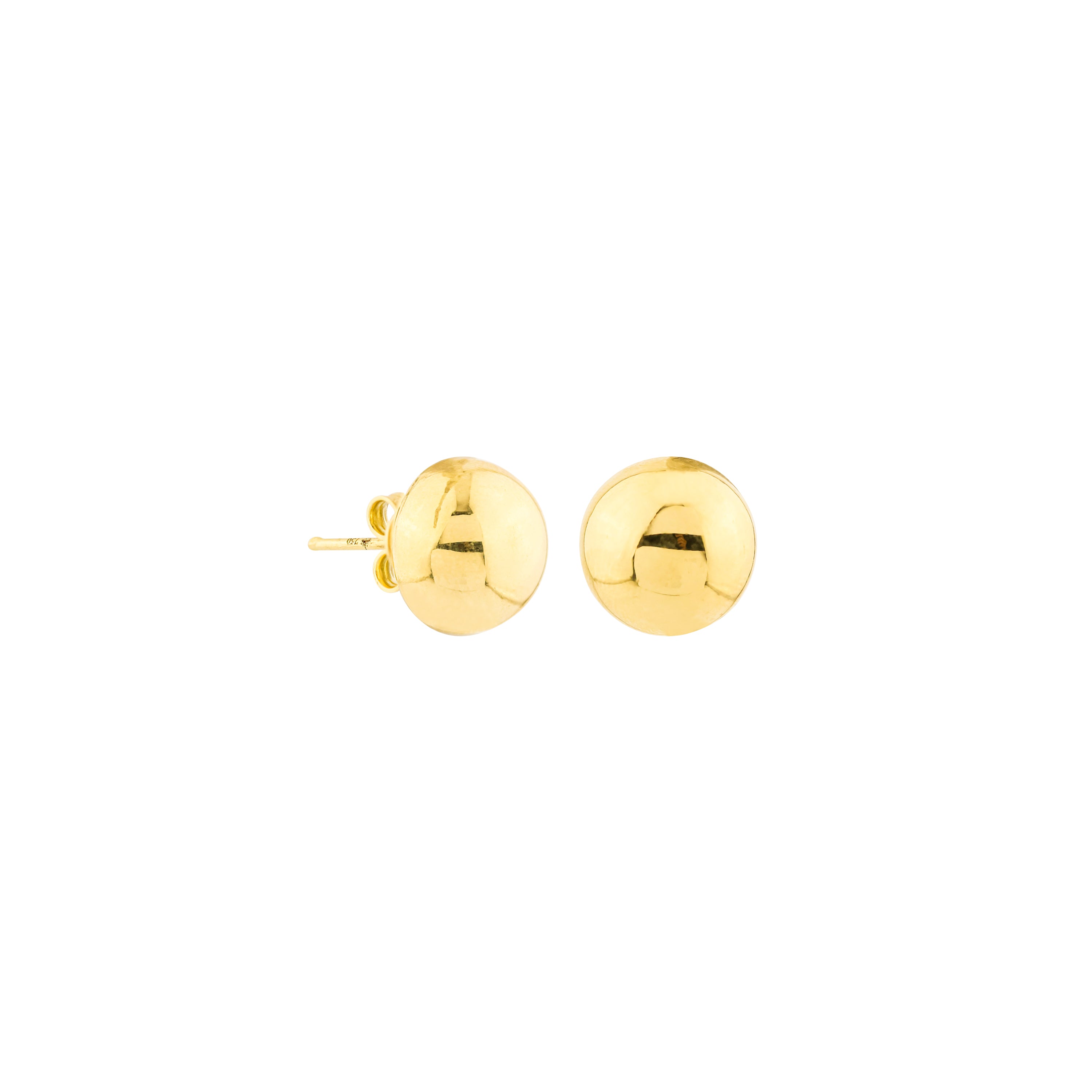 Gleaming Dome Gold Stud Earrings