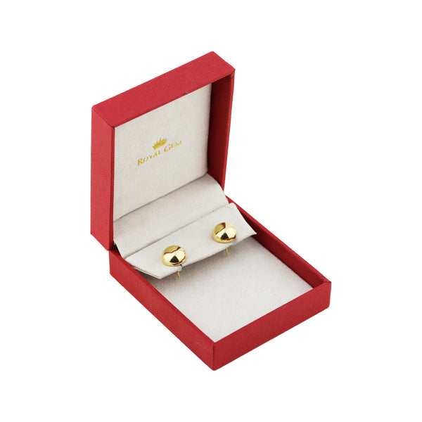 Gleaming Dome Gold Stud Earrings