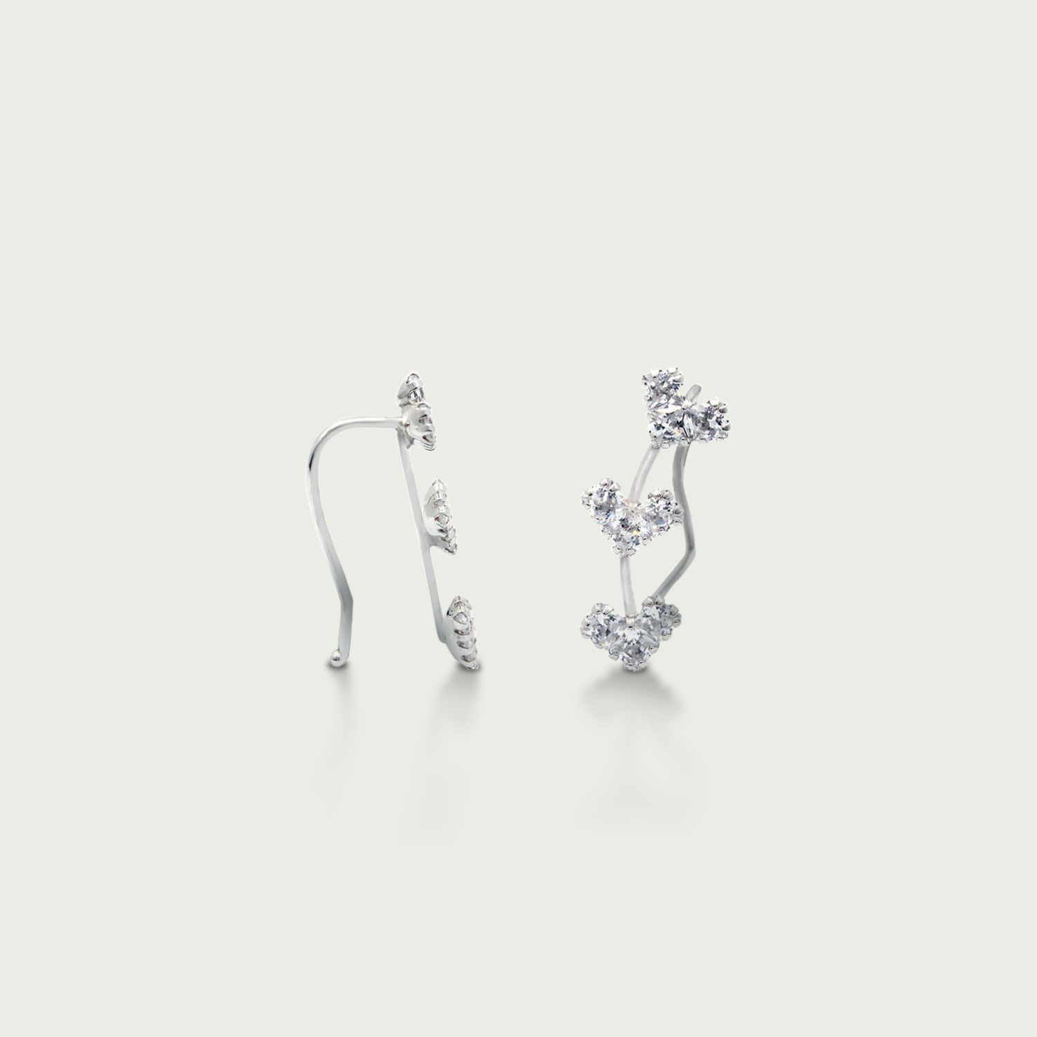 Heartbeat Curve Gold Crawler Earrings