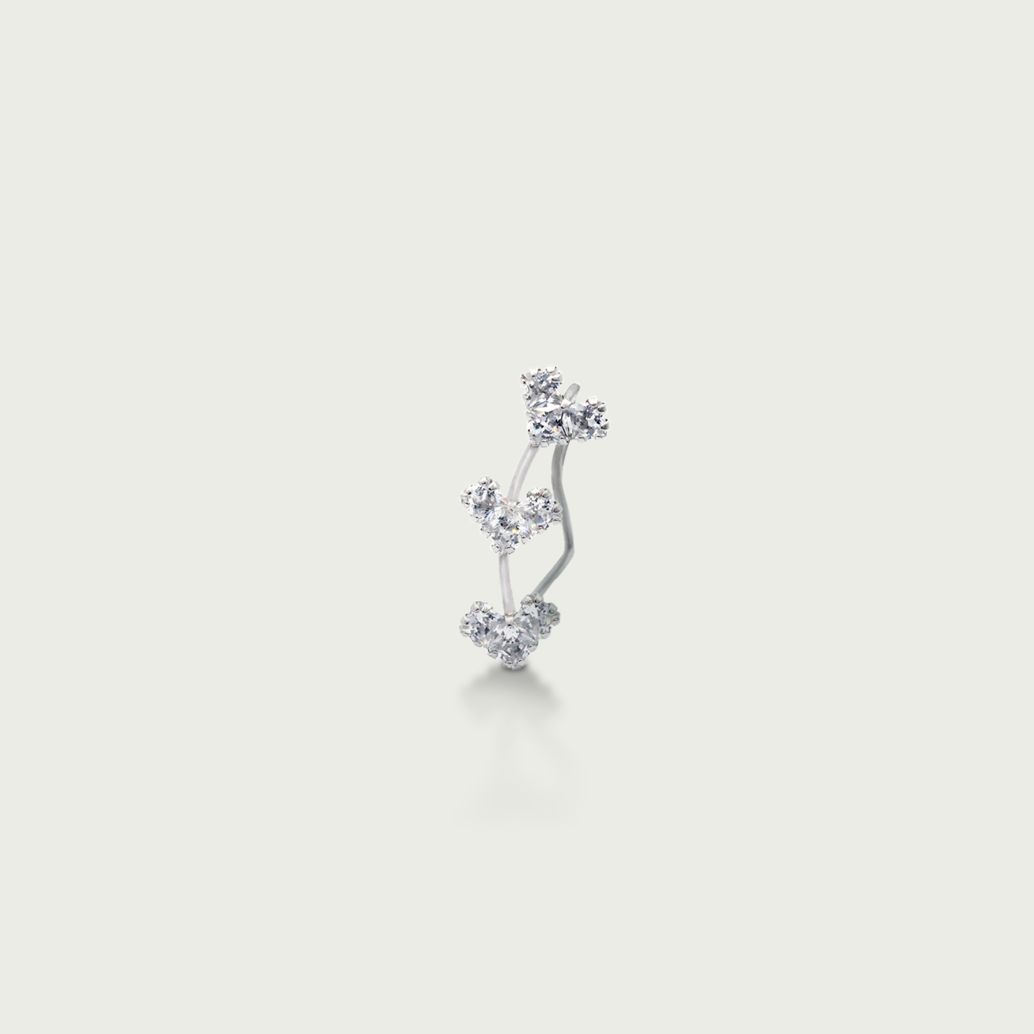 Heartbeat Curve Gold Crawler Earrings
