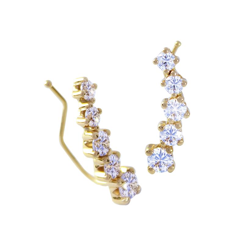 Daily Sparkle Gold Crawler Earrings