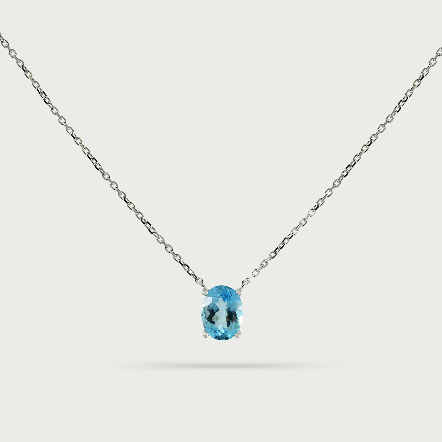 Charm Drop Blue Topaz Necklace