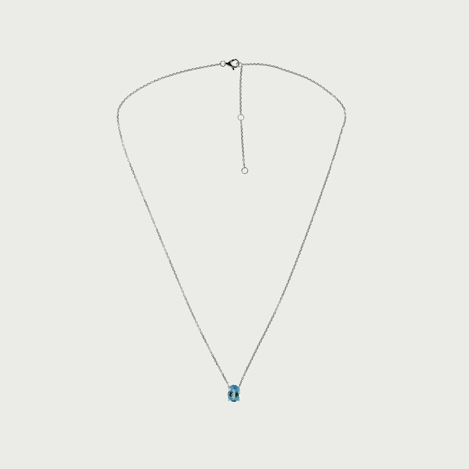 Charm Drop Blue Topaz Necklace