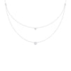 Two-Layered Charmed Diamond Necklace in 14K White Gold