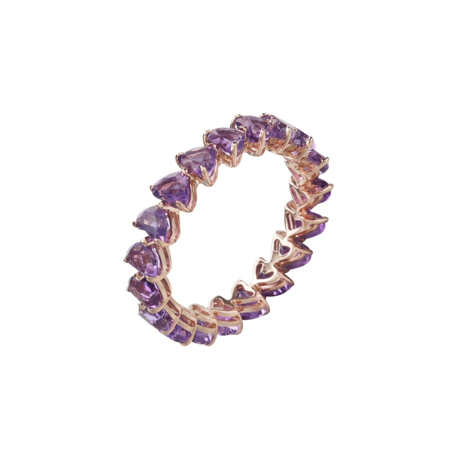 Peace Within Amethyst Heart Eternity Ring