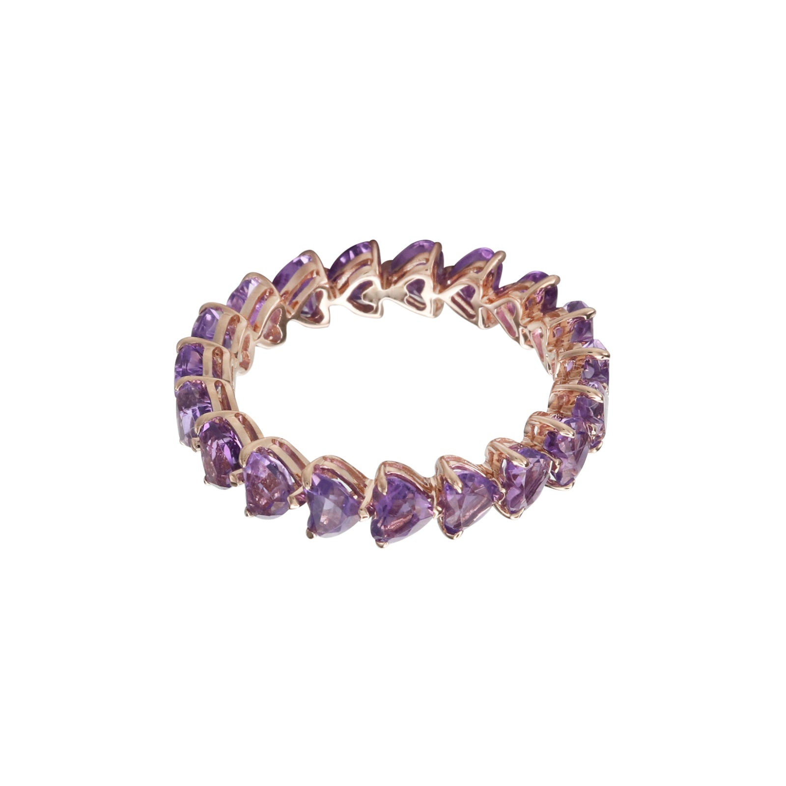 Peace Within Amethyst Heart Eternity Ring