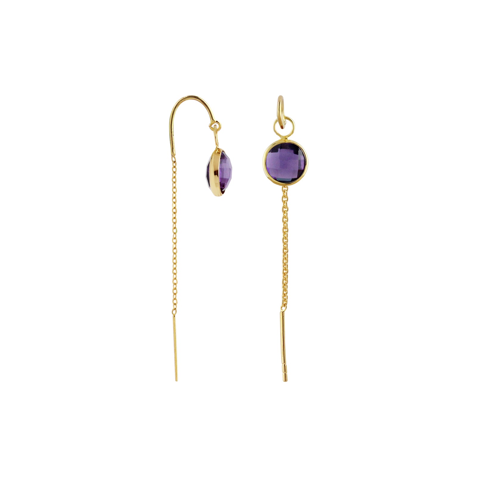 World On String Gemstone Dangling Earrings