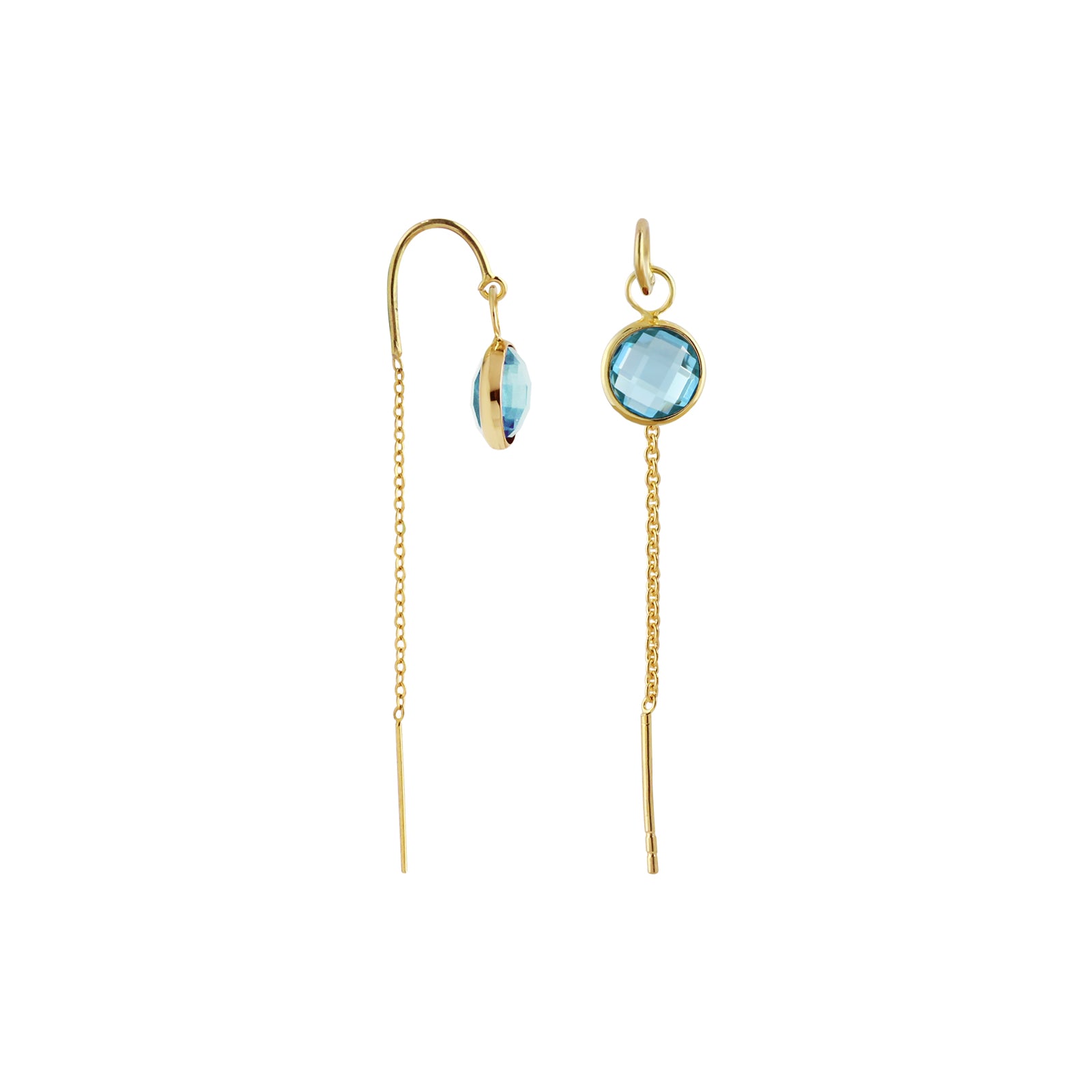 World On String Gemstone Dangling Earrings