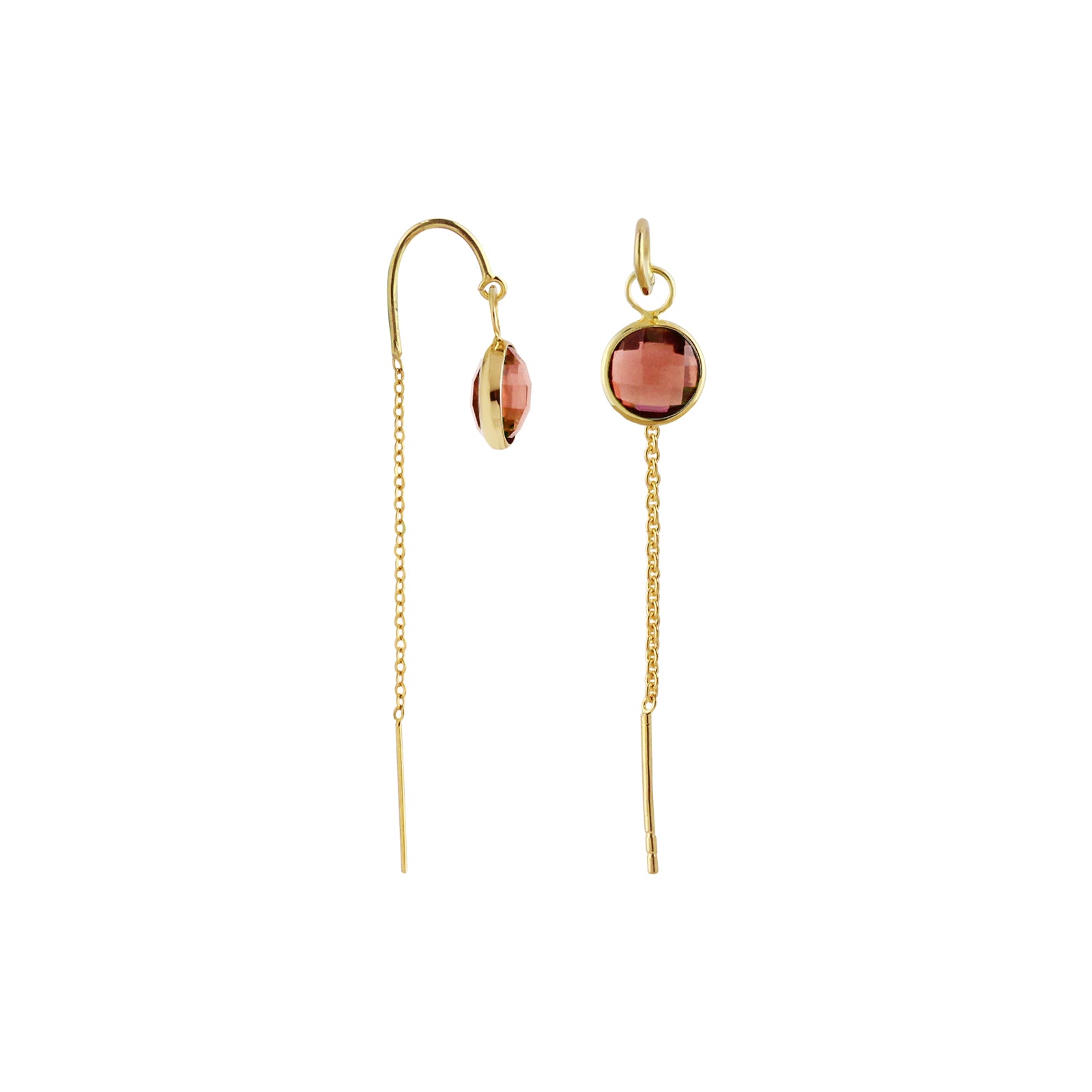 World On String Gemstone Dangling Earrings