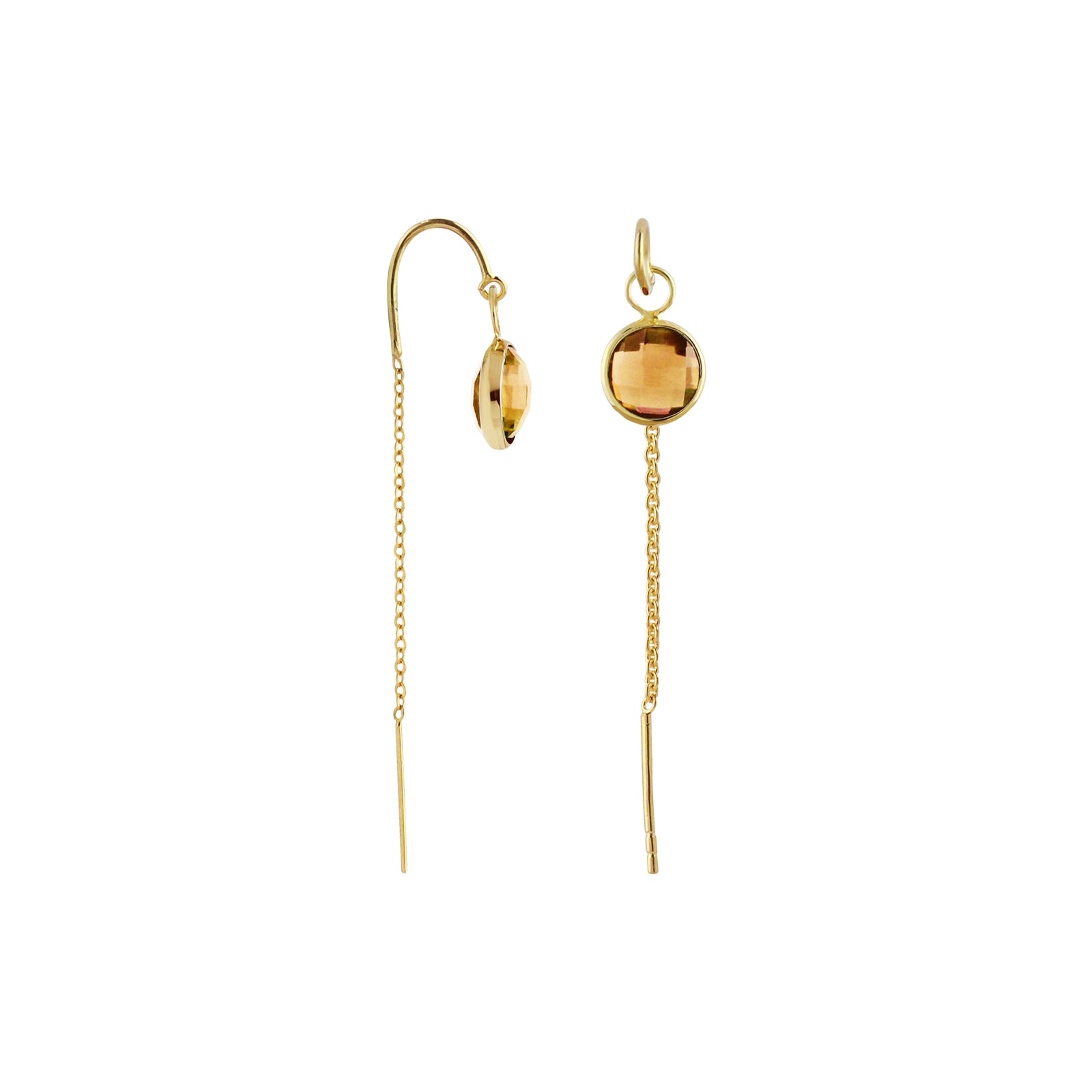 World On String Gemstone Dangling Earrings