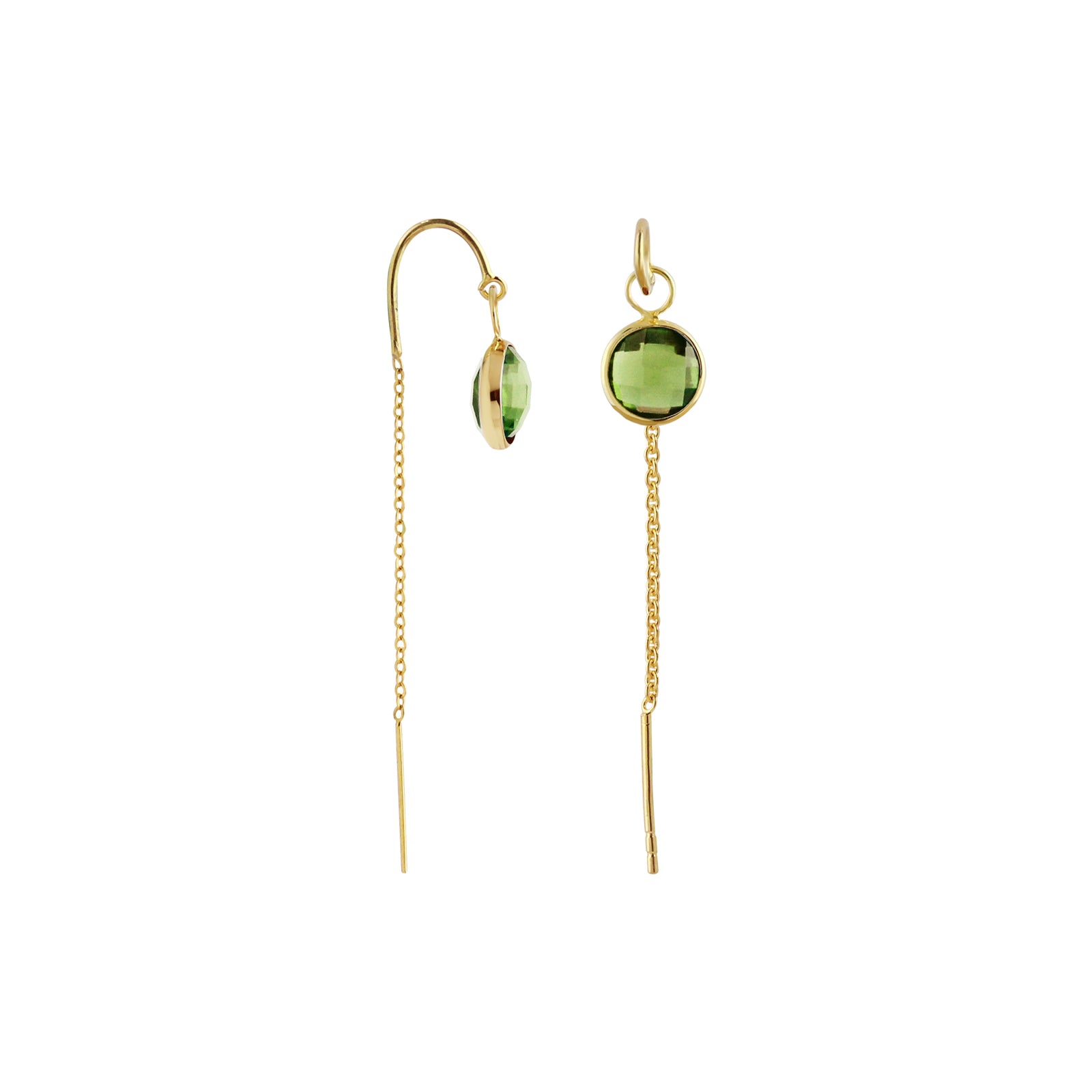 World On String Gemstone Dangling Earrings