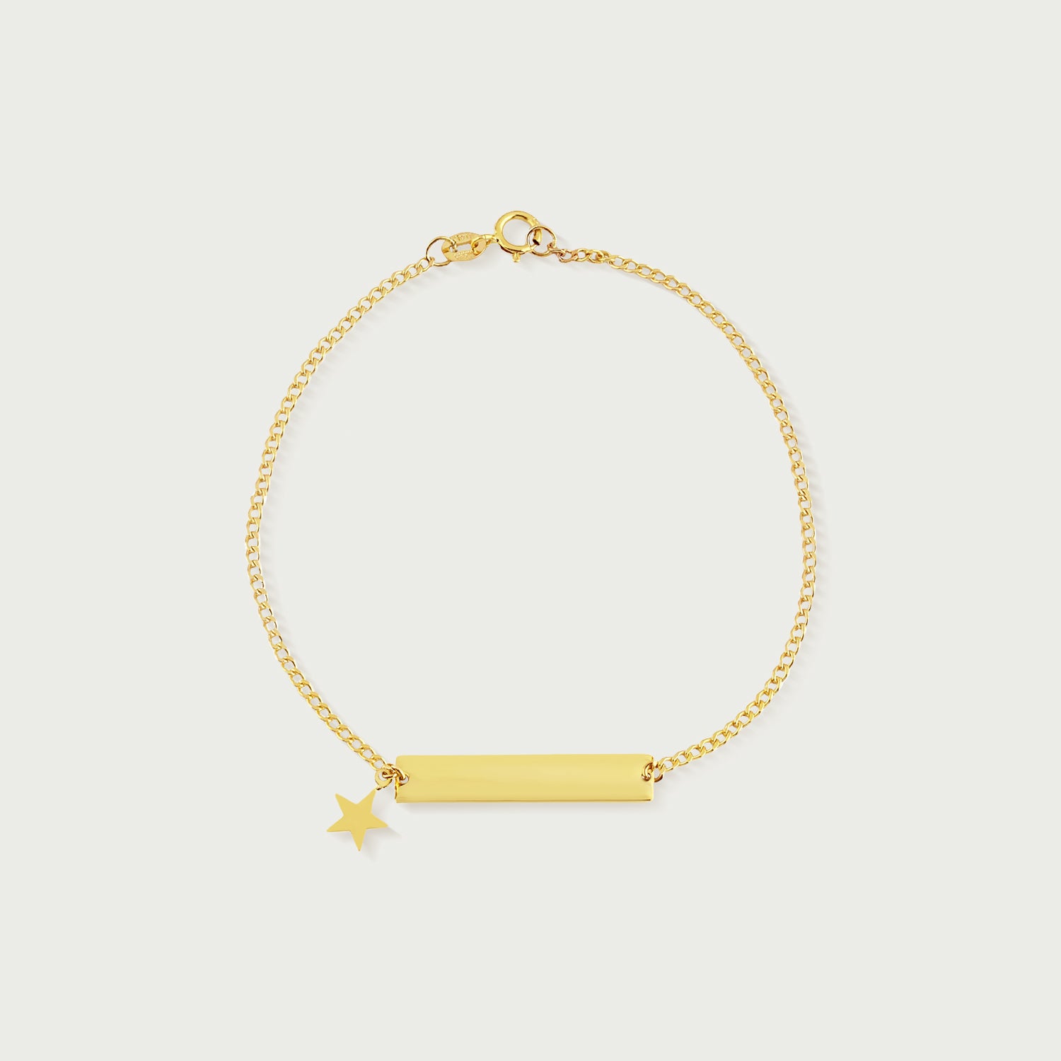 Horizontal Bar Bracelet with Star Charm