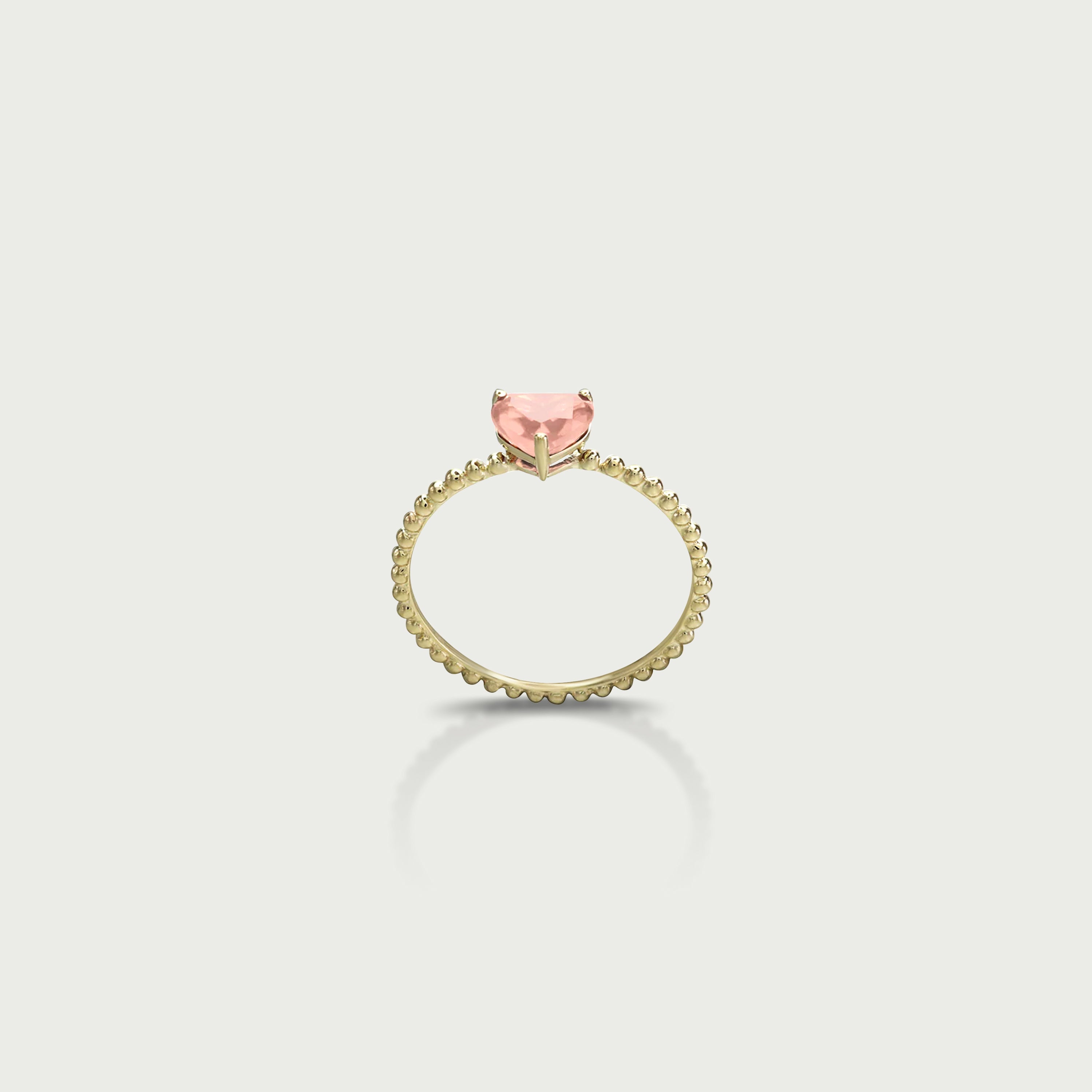 Love Always Rose Quartz Beaded Ring
