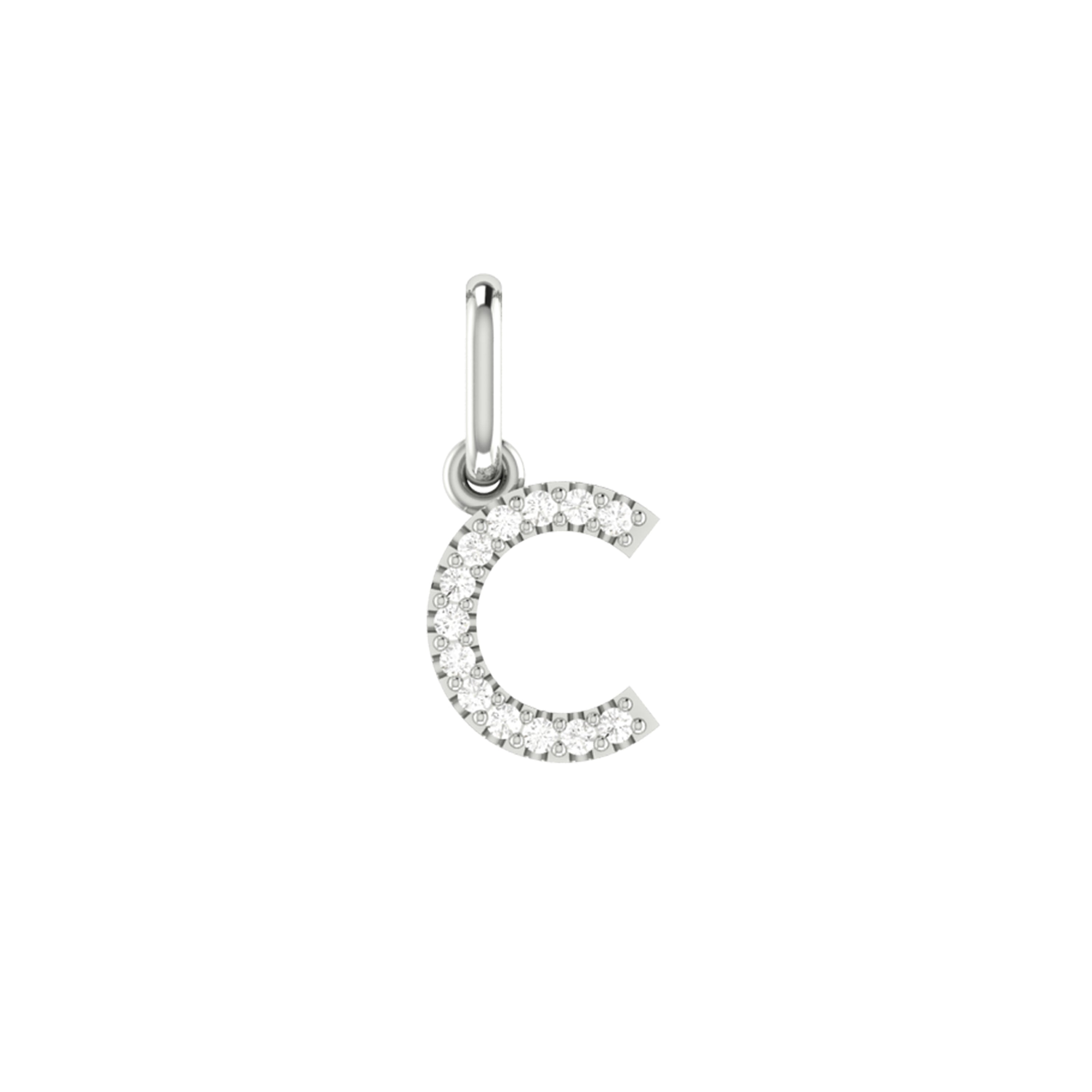 Classic Initial Charm Diamond Pendant