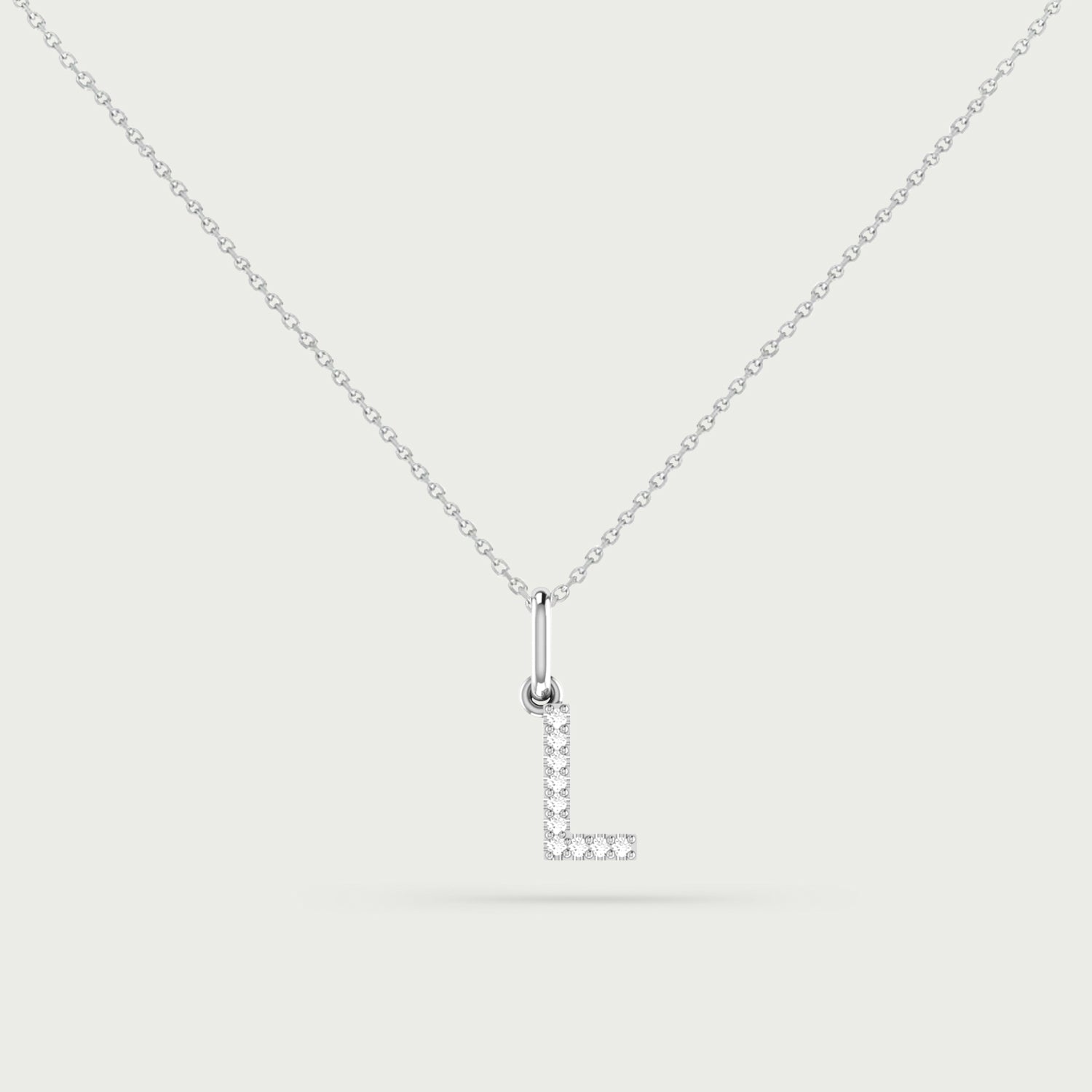 Classic Initial Charm Diamond Necklace