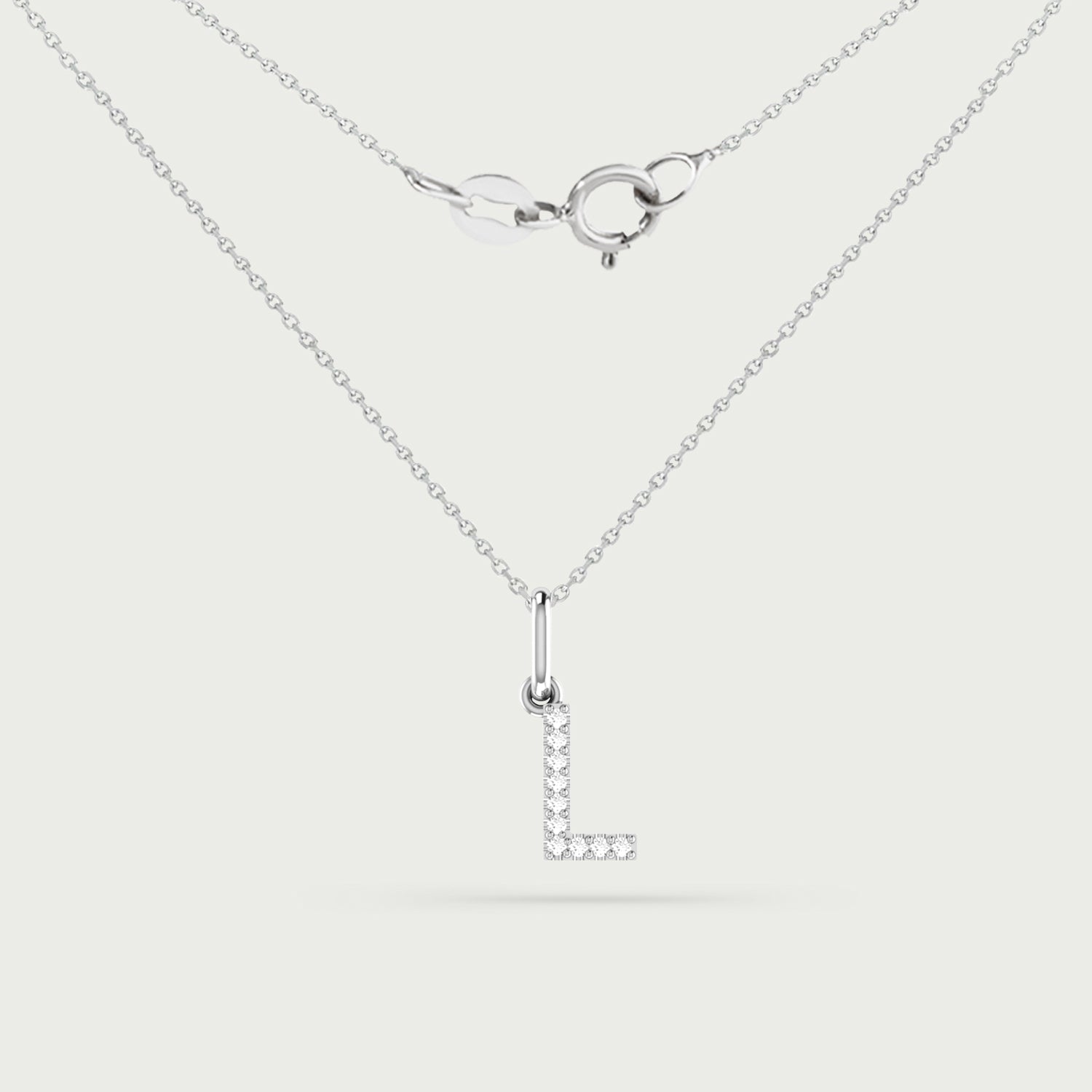 Classic Initial Charm Diamond Necklace