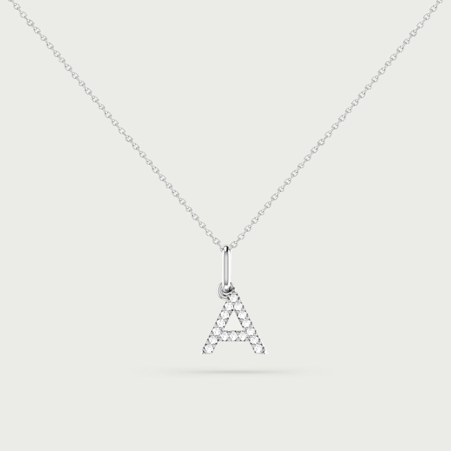 Classic Initial Charm Diamond Necklace