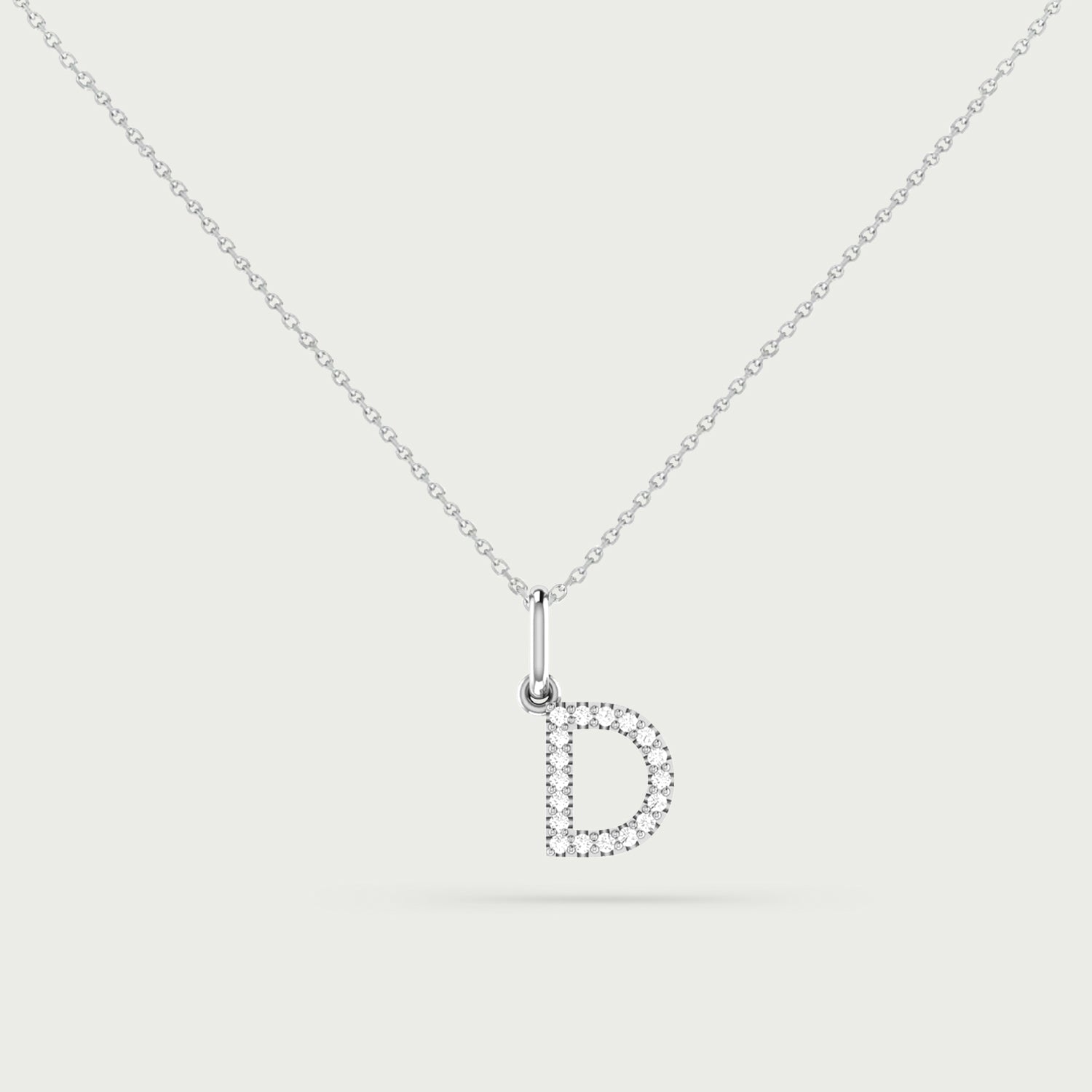 Classic Initial Charm Diamond Necklace