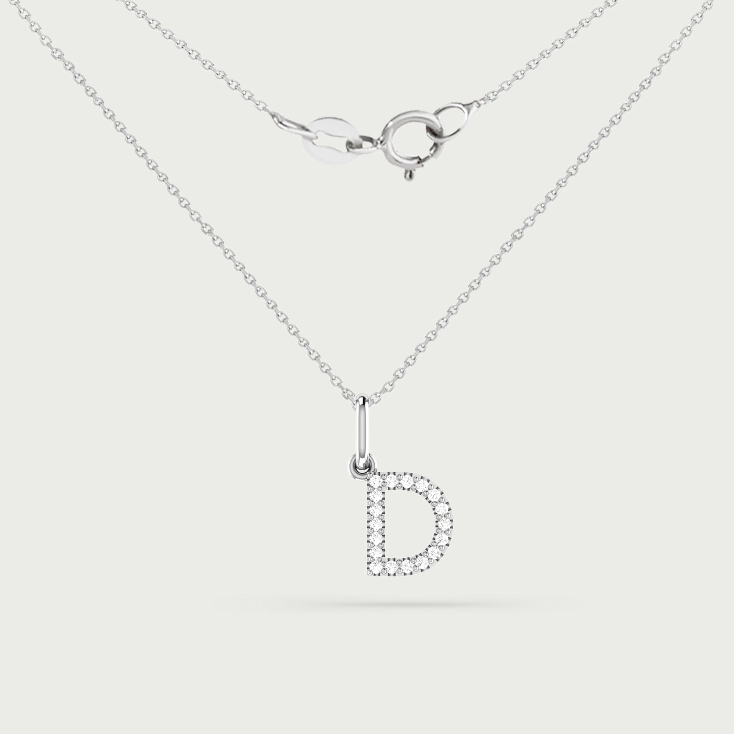Classic Initial Charm Diamond Necklace