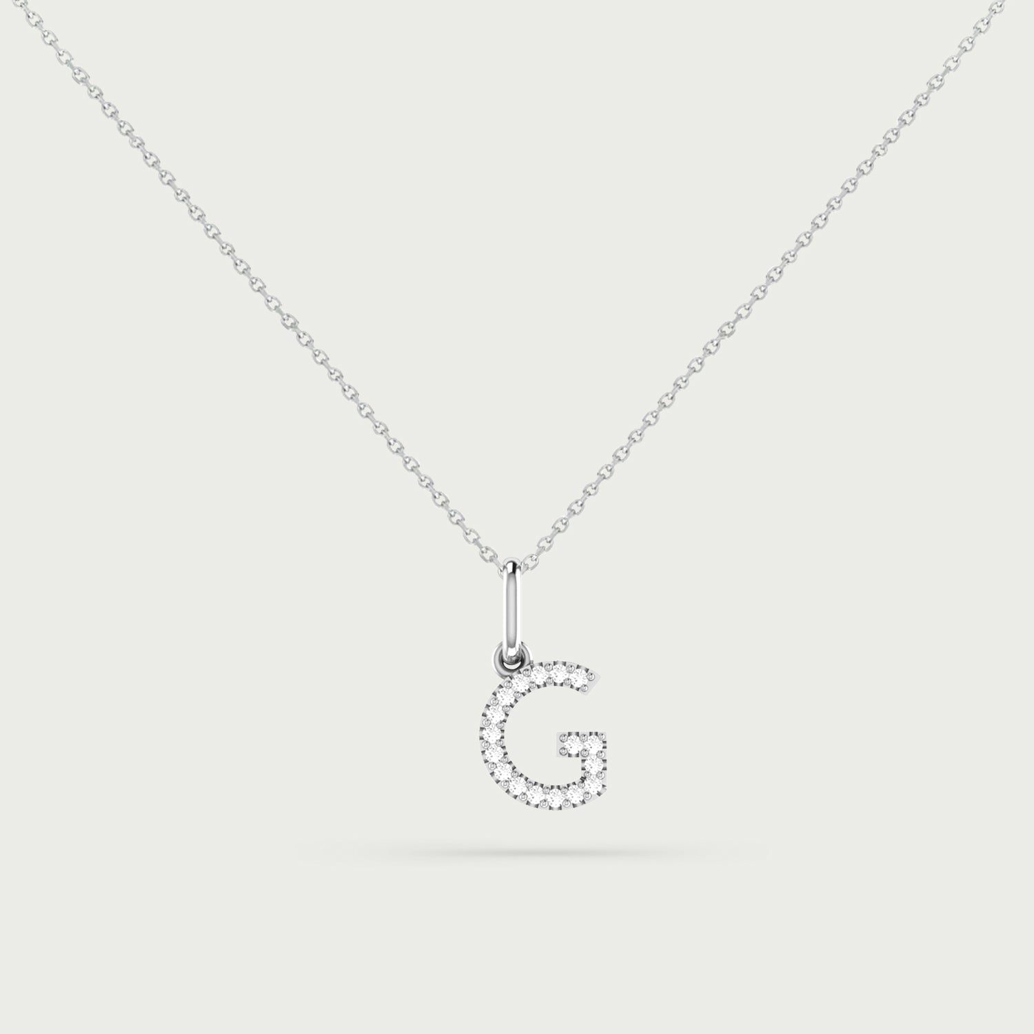 Classic Initial Charm Diamond Necklace