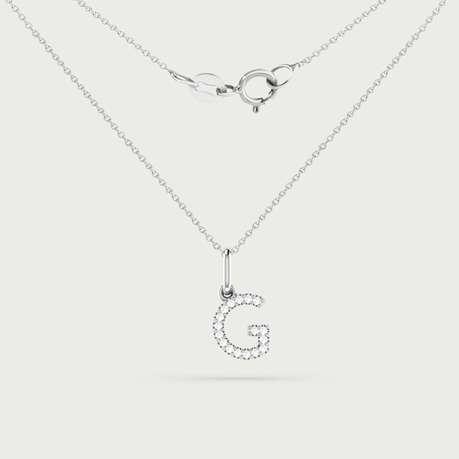 Classic Initial Charm Diamond Necklace