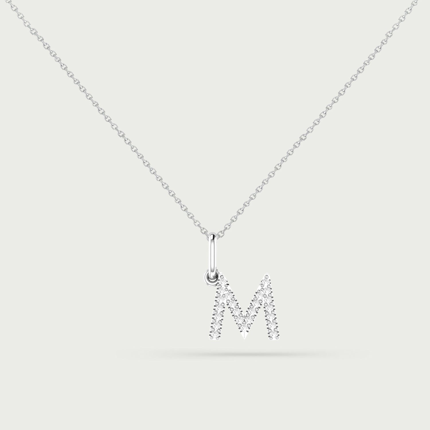Classic Initial Charm Diamond Necklace