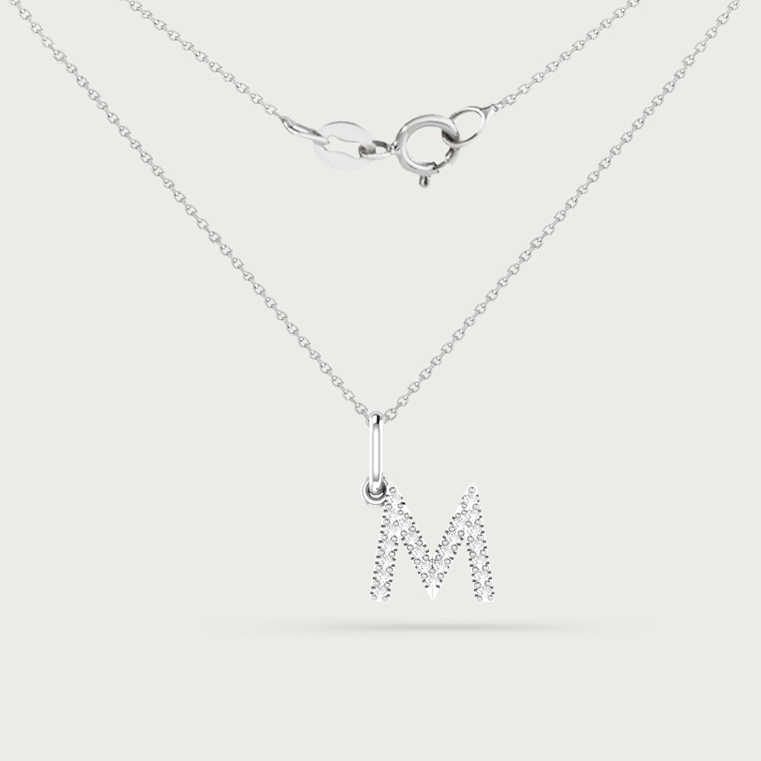 Classic Initial Charm Diamond Necklace
