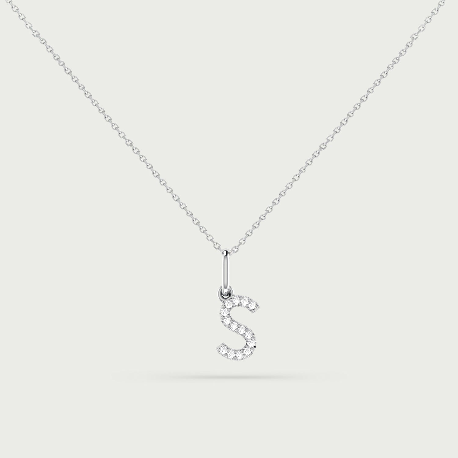 Classic Initial Charm Diamond Necklace