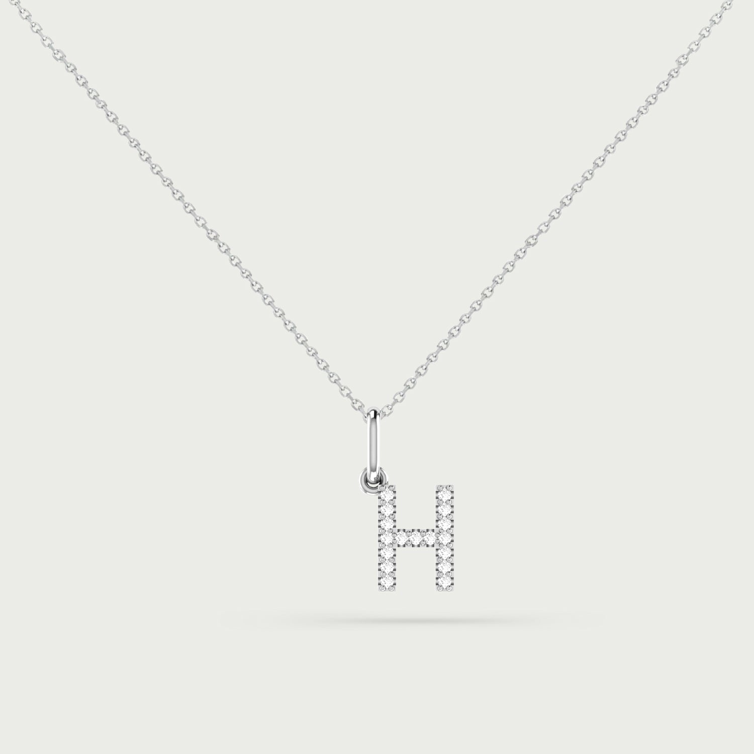 Classic Initial Charm Diamond Necklace
