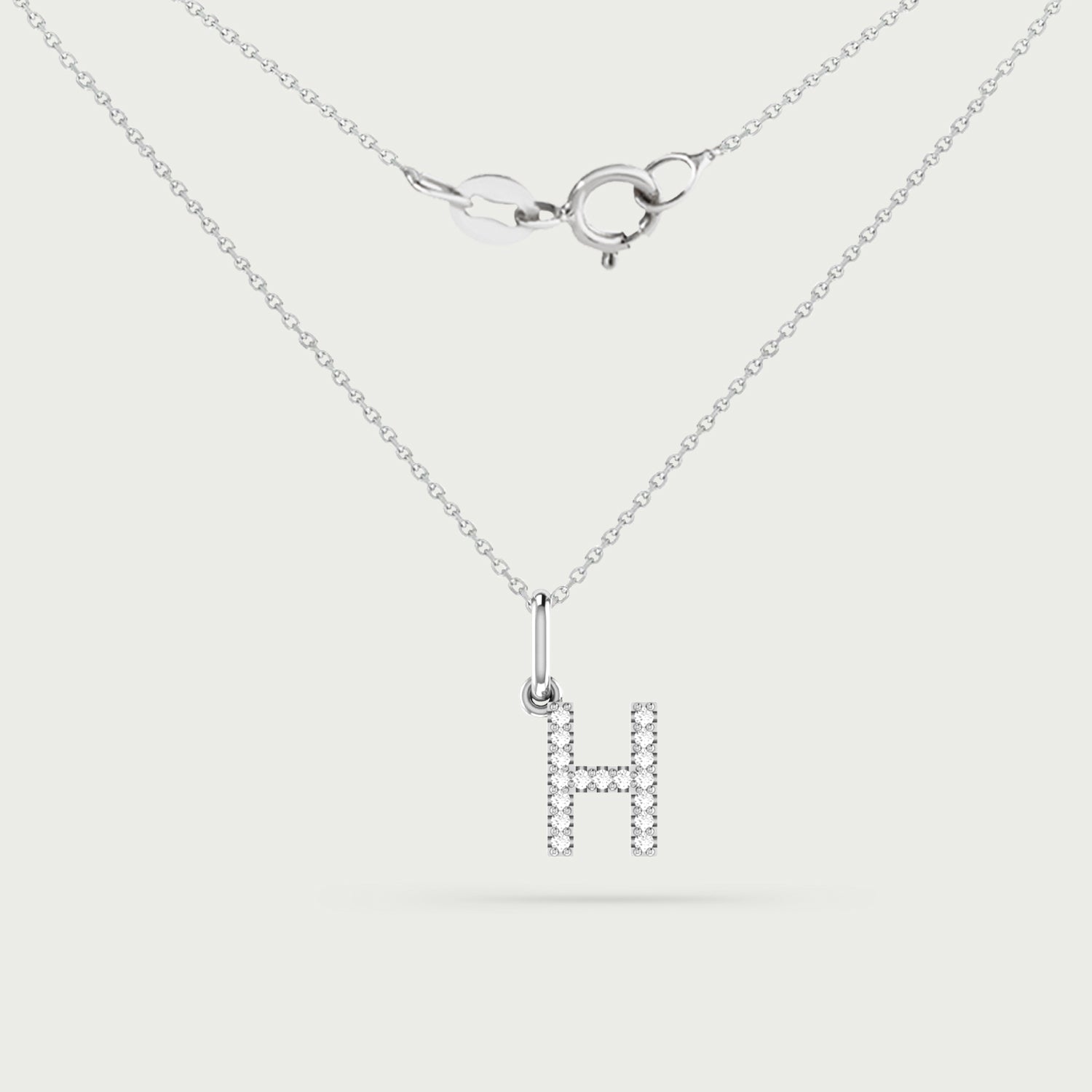 Classic Initial Charm Diamond Necklace