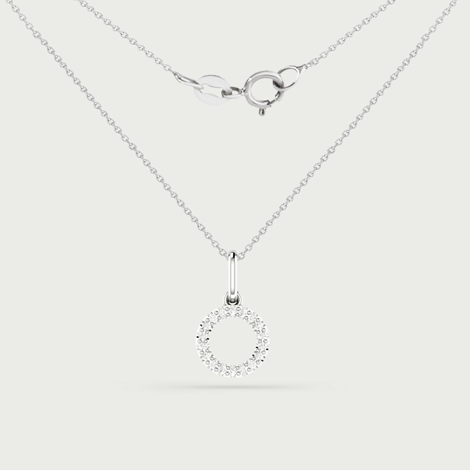 Classic Initial Charm Diamond Necklace