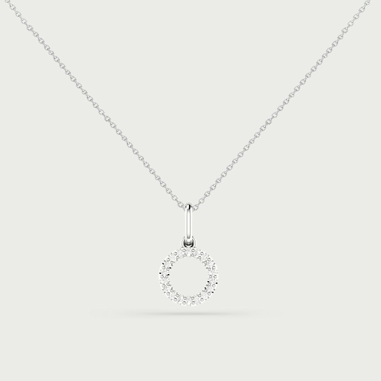 Classic Initial Charm Diamond Necklace