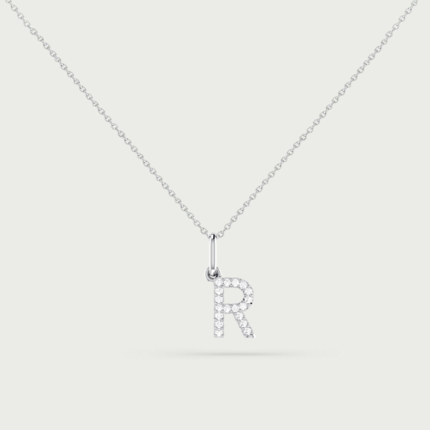 Classic Initial Charm Diamond Necklace
