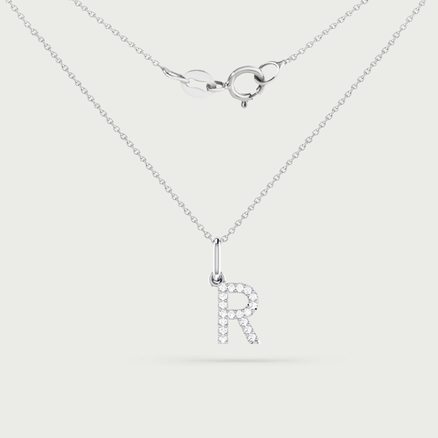 Classic Initial Charm Diamond Necklace