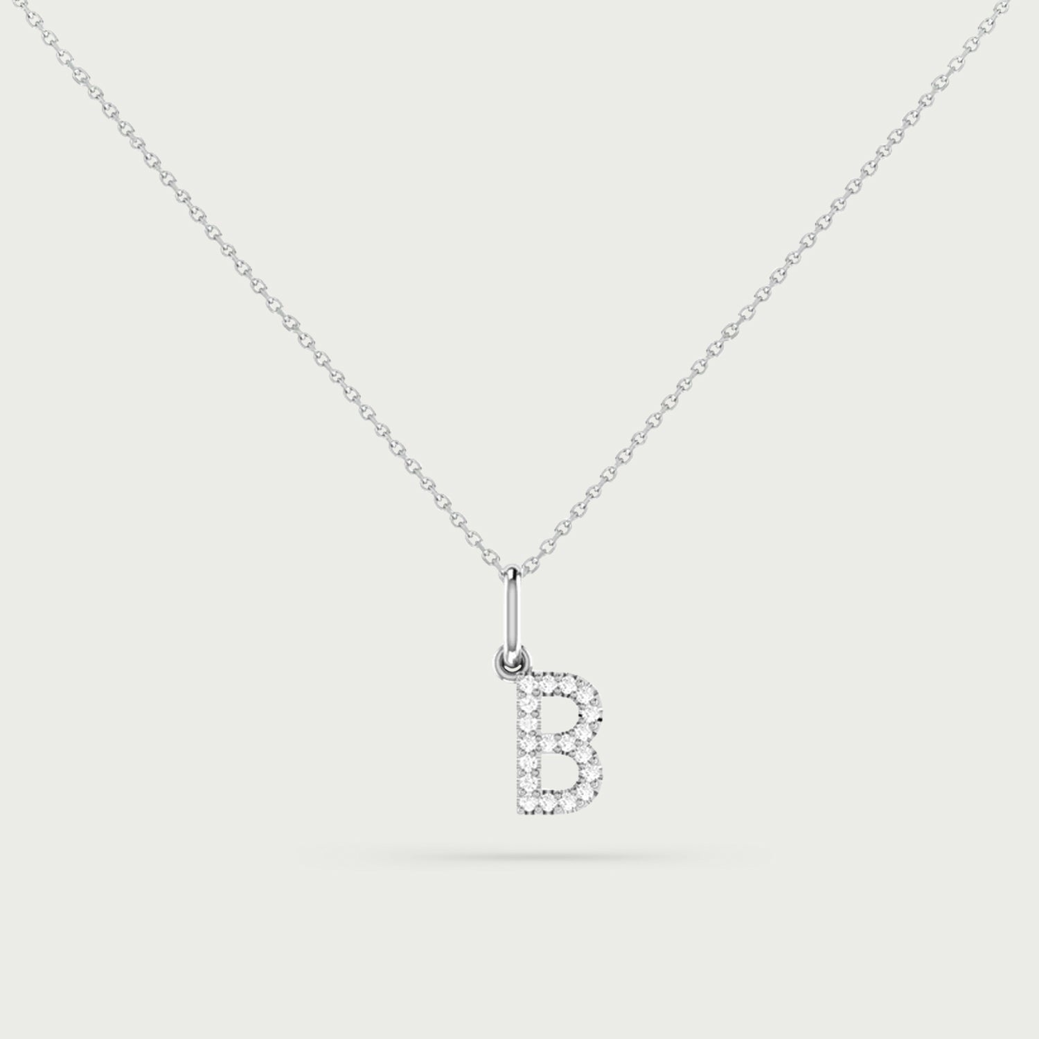 Classic Initial Charm Diamond Necklace