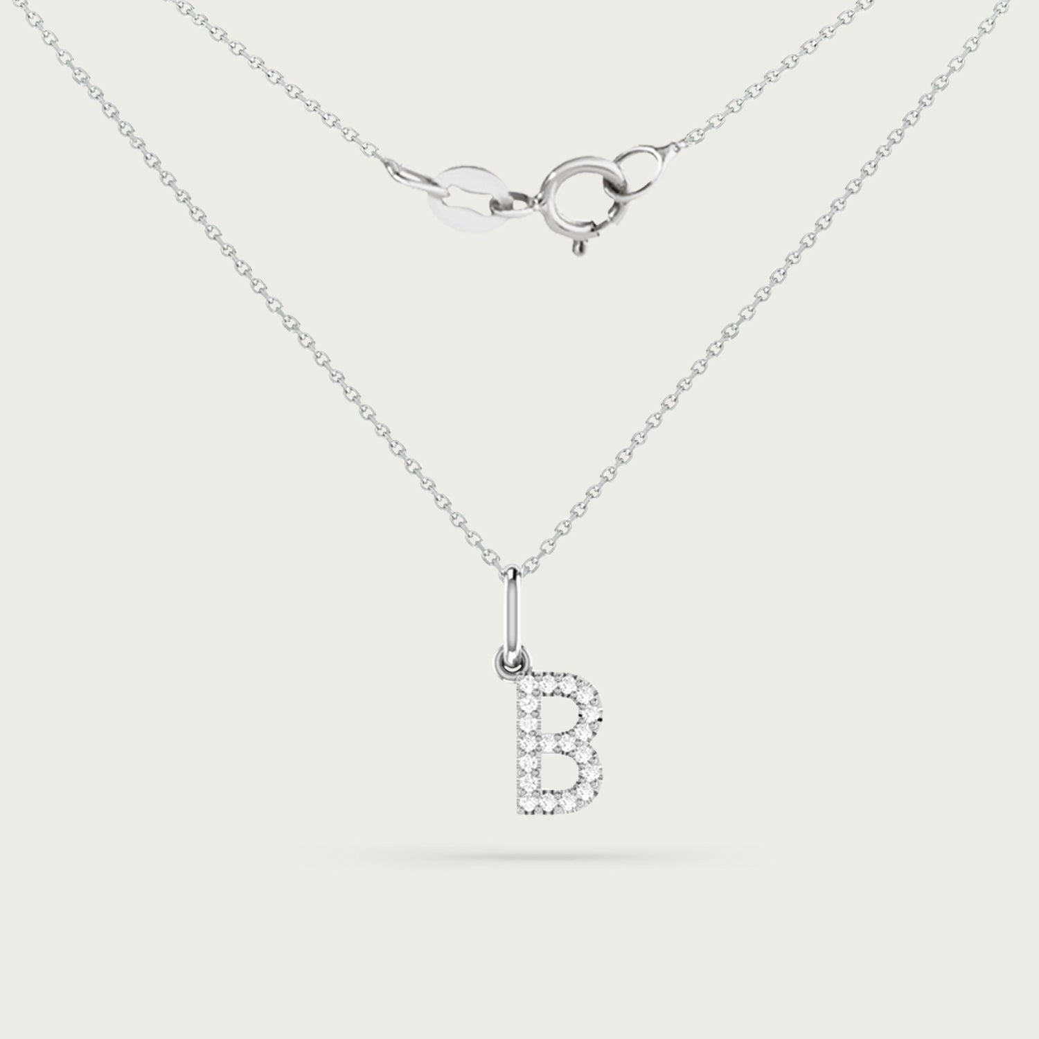 Classic Initial Charm Diamond Necklace