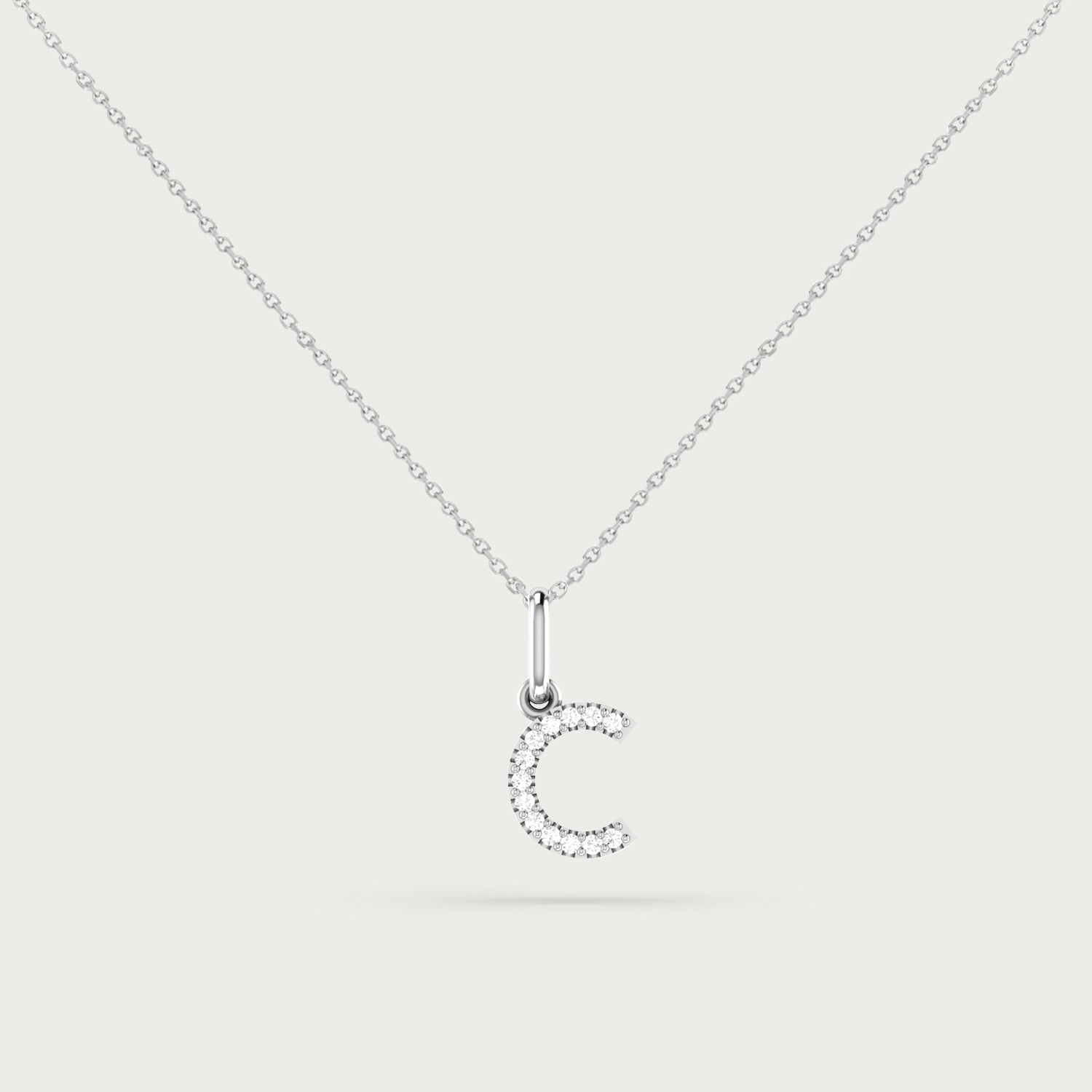 Classic Initial Charm Diamond Necklace