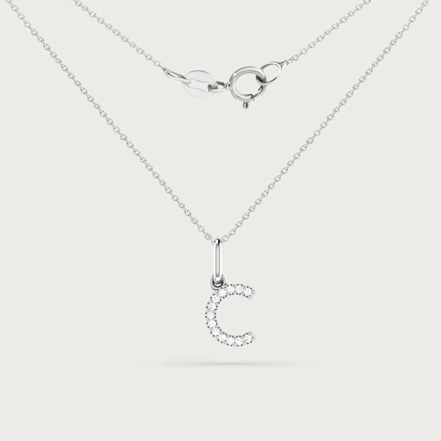 Classic Initial Charm Diamond Necklace