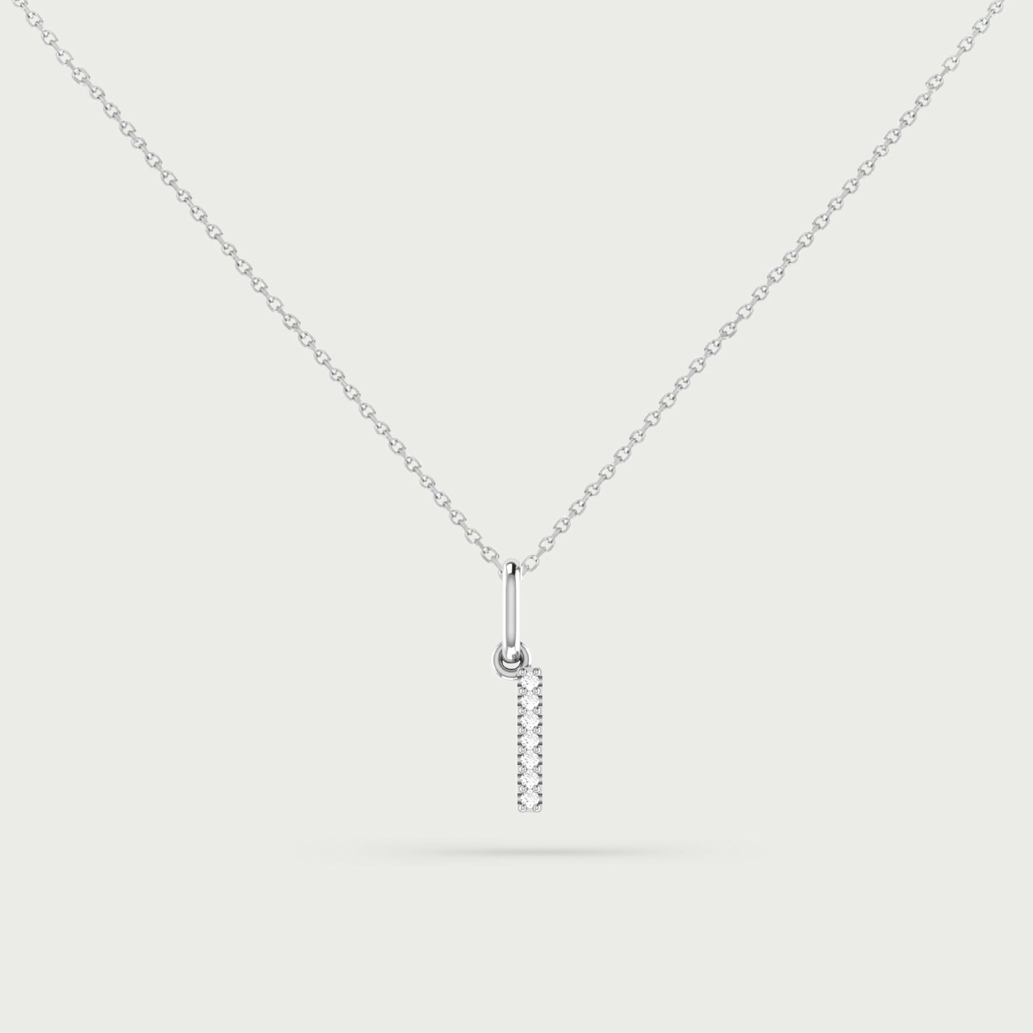 Classic Initial Charm Diamond Necklace