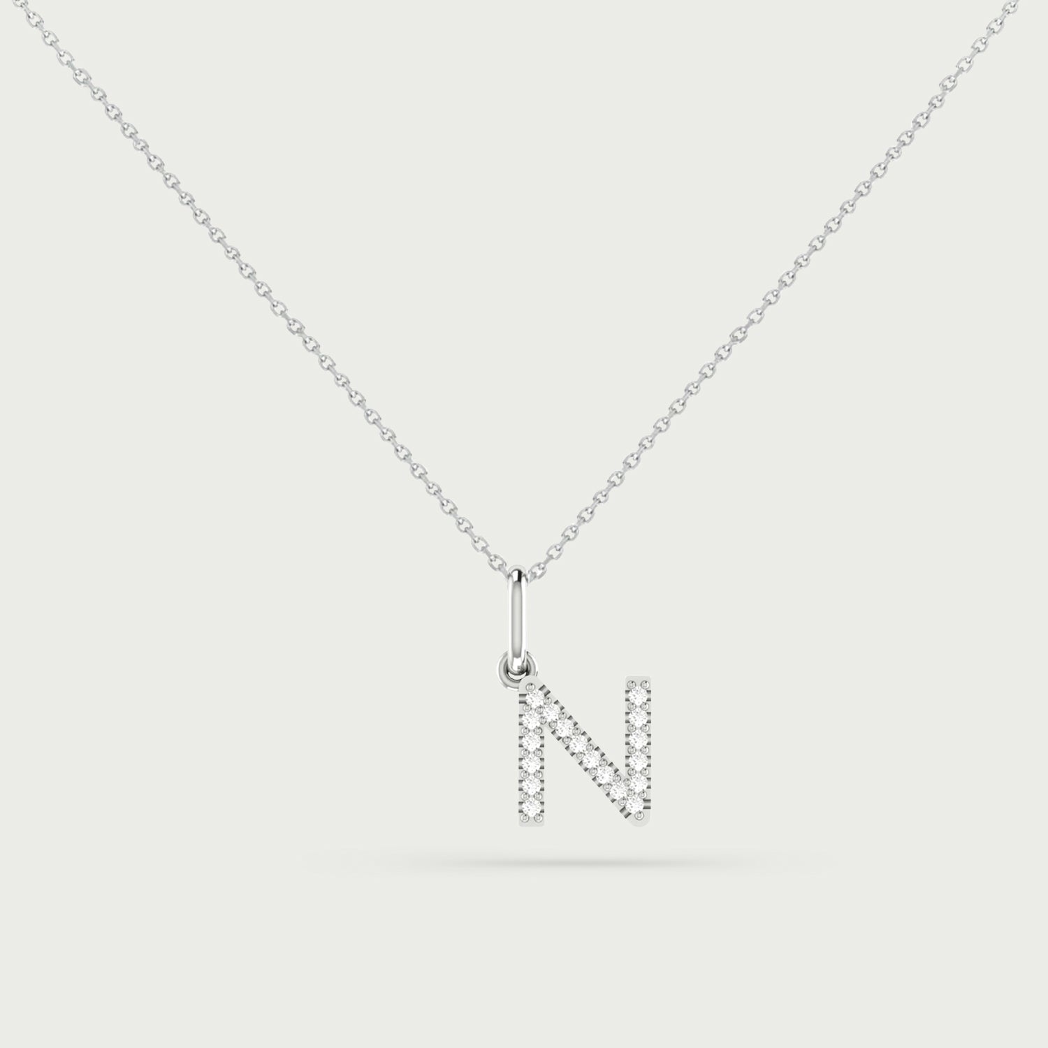 Classic Initial Charm Diamond Necklace