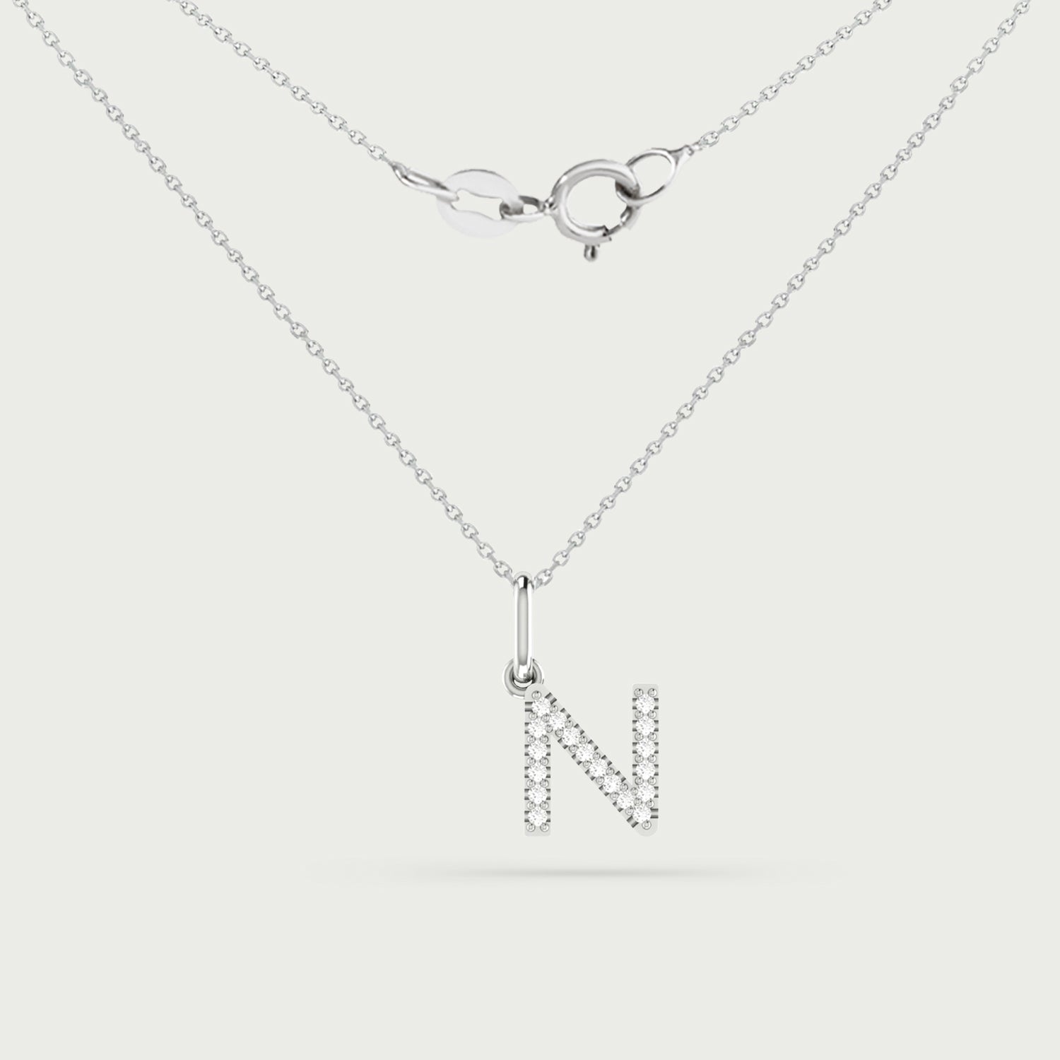 Classic Initial Charm Diamond Necklace