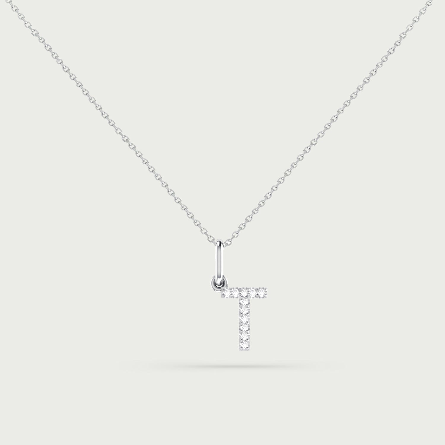 Classic Initial Charm Diamond Necklace