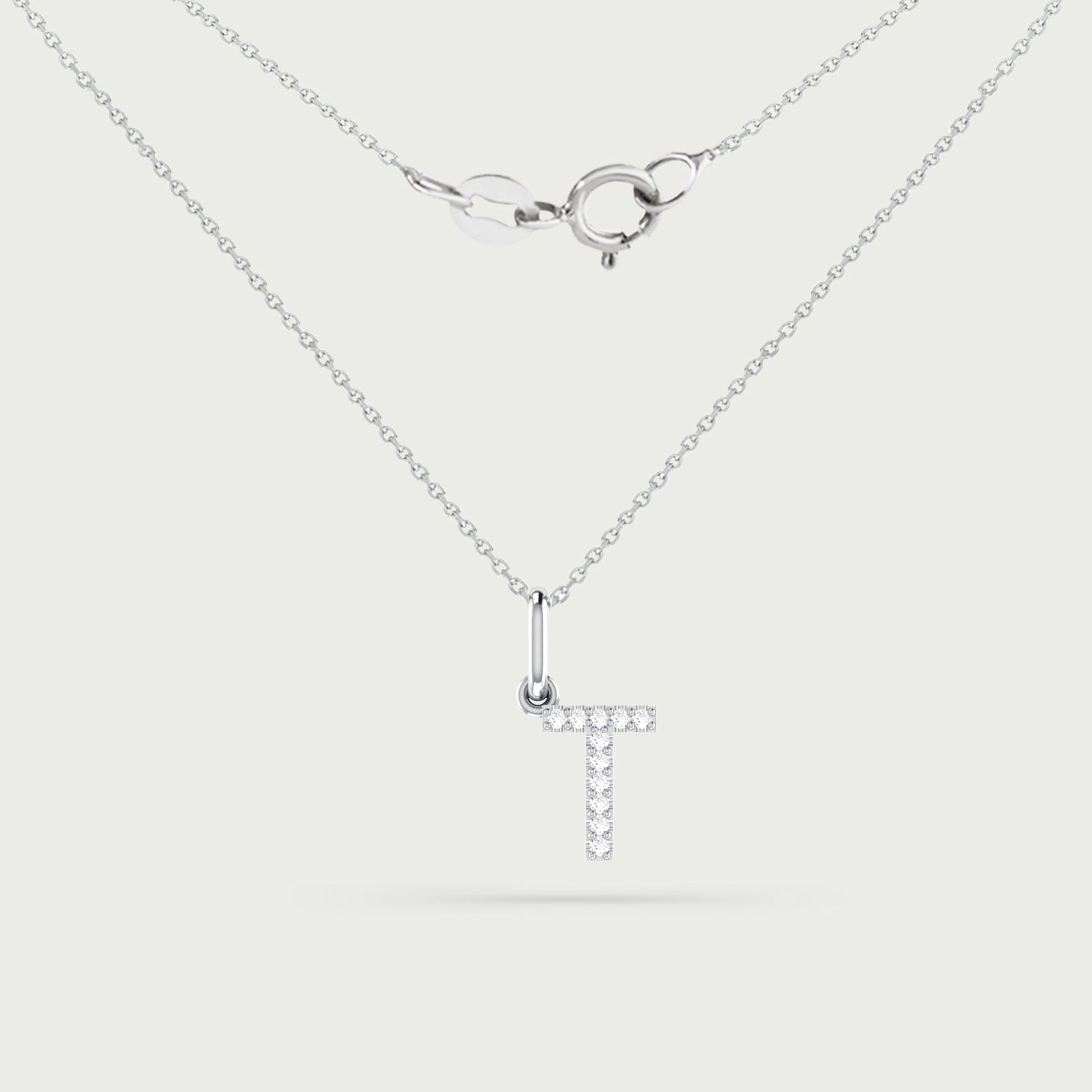 Classic Initial Charm Diamond Necklace