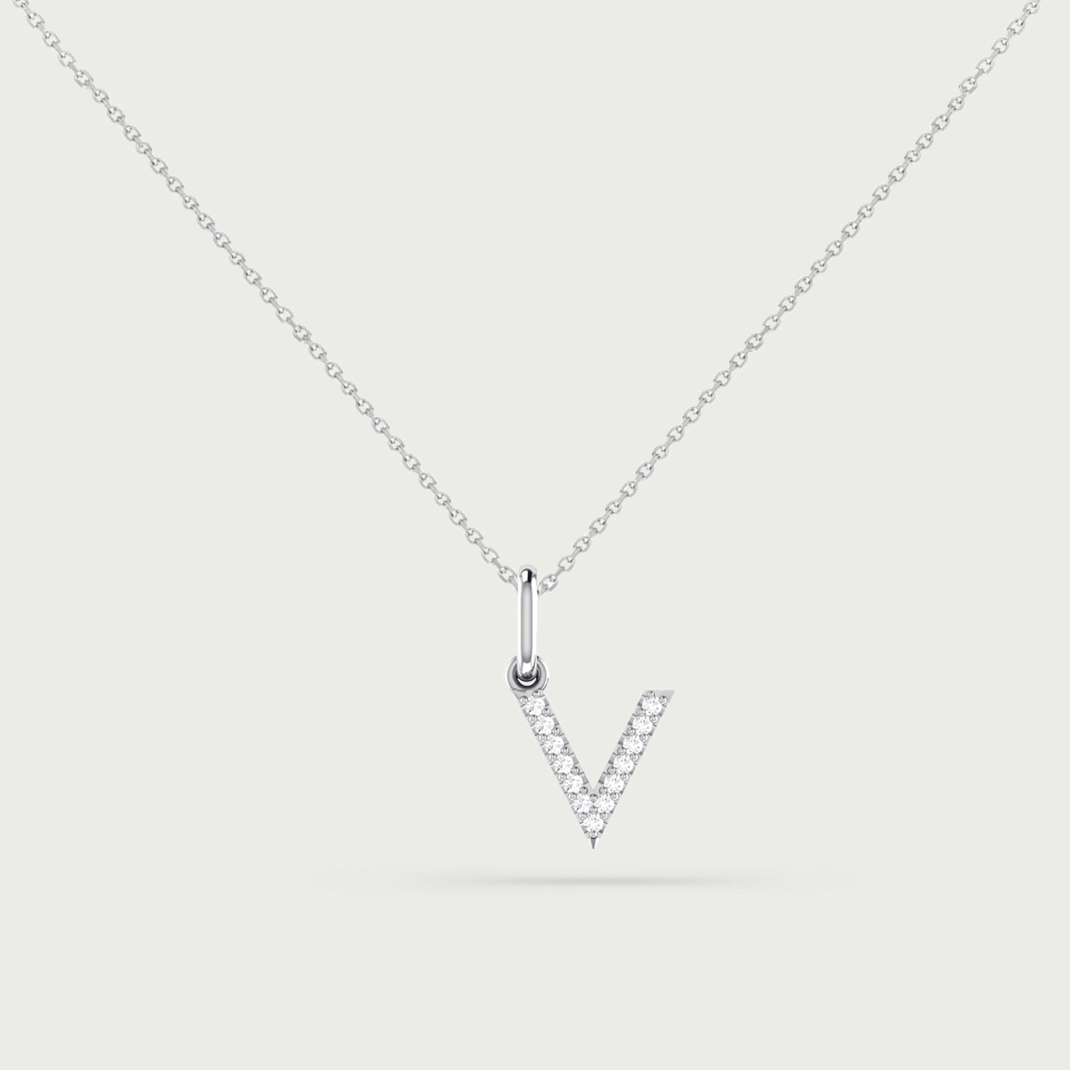 Classic Initial Charm Diamond Necklace