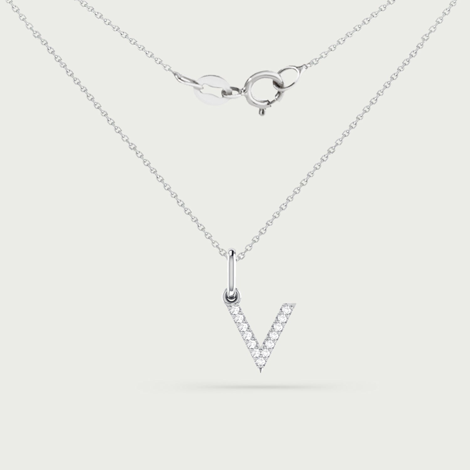 Classic Initial Charm Diamond Necklace
