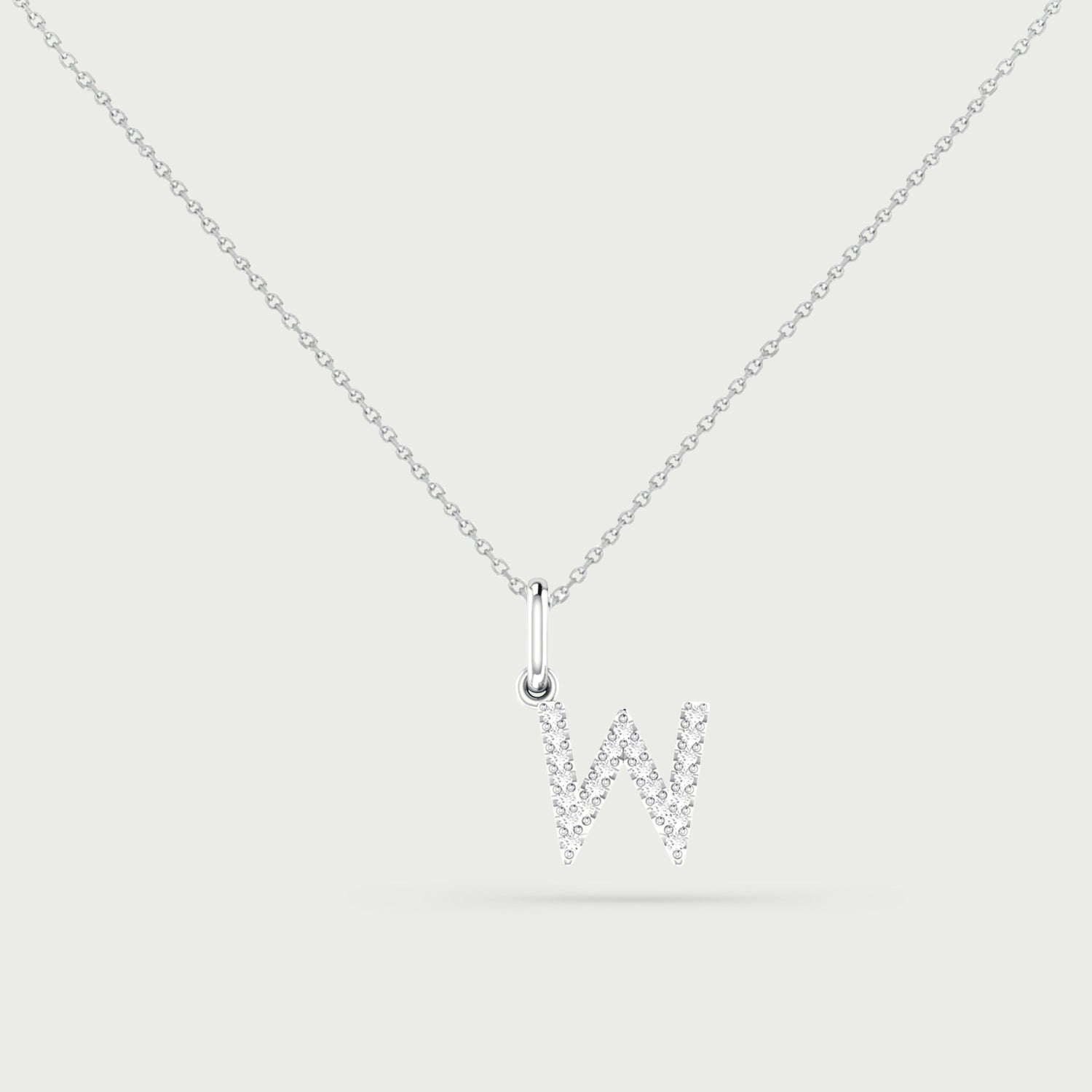 Classic Initial Charm Diamond Necklace
