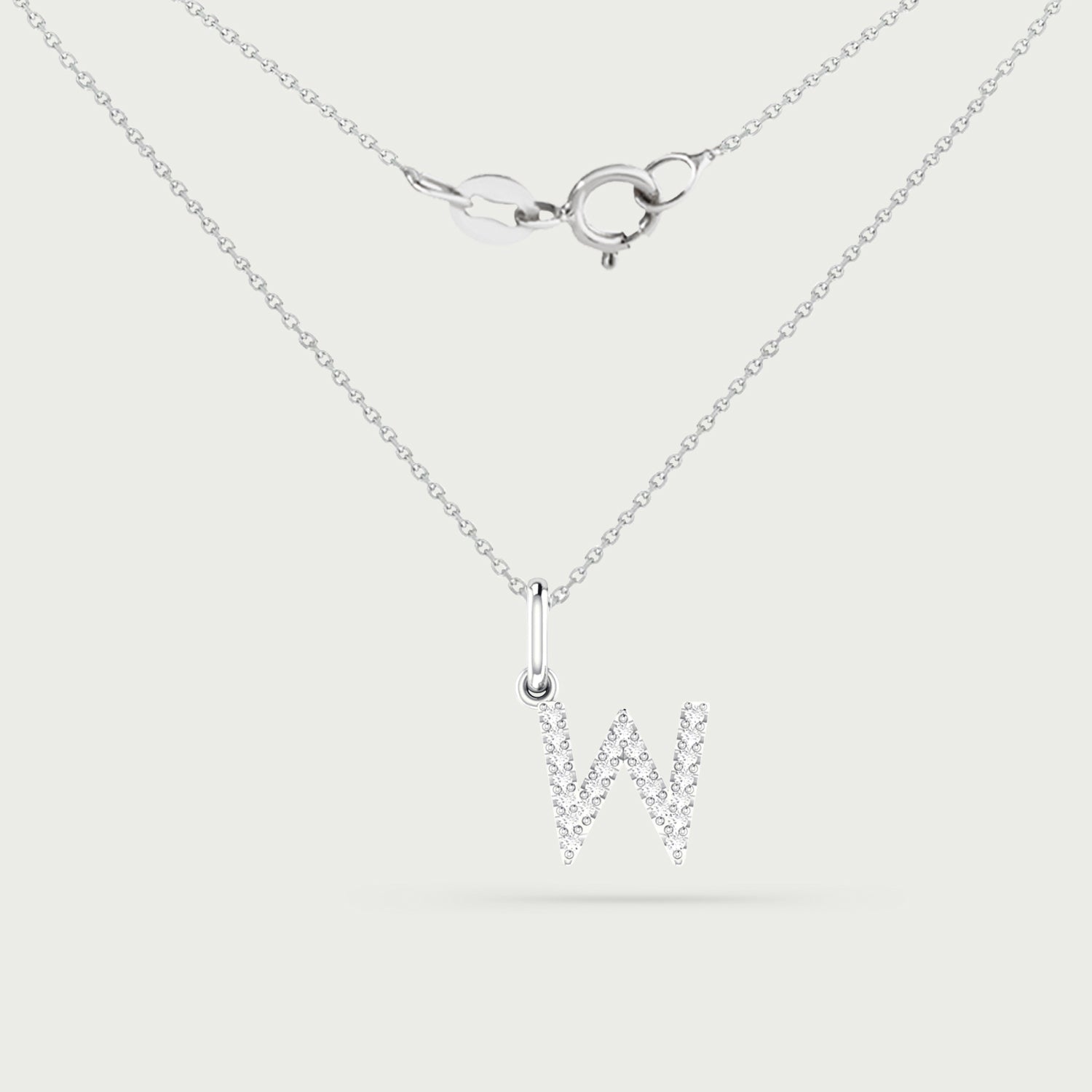 Classic Initial Charm Diamond Necklace