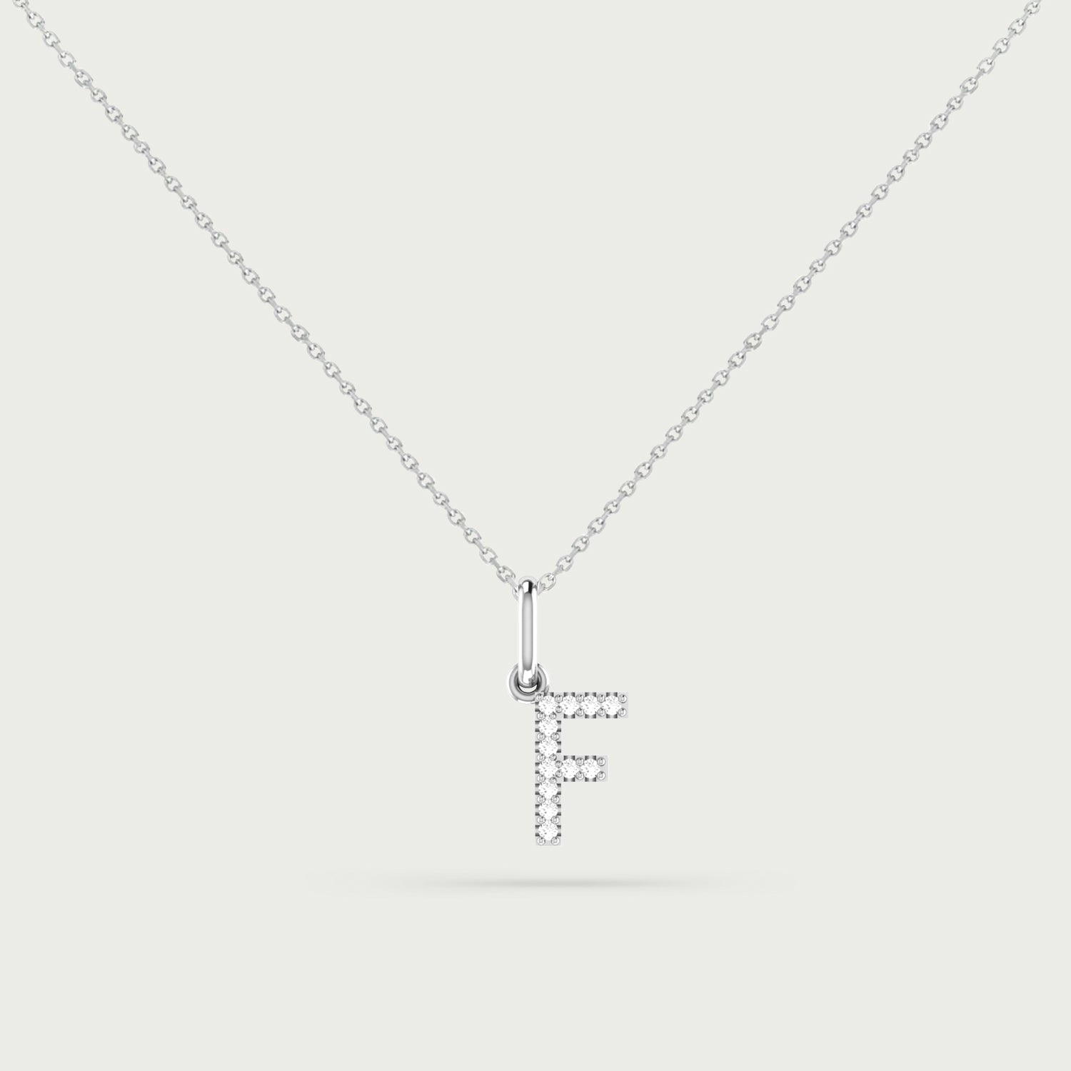 Classic Initial Charm Diamond Necklace