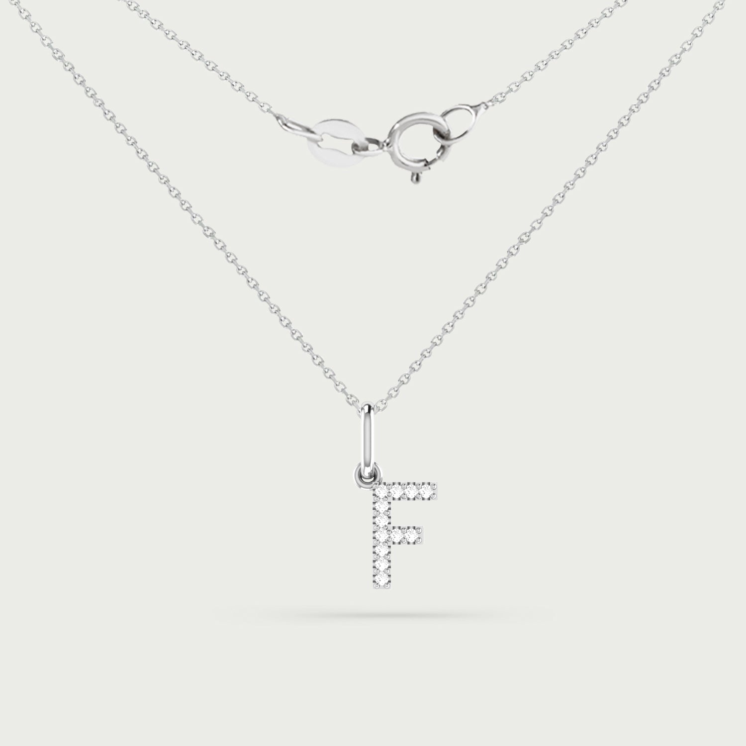Classic Initial Charm Diamond Necklace